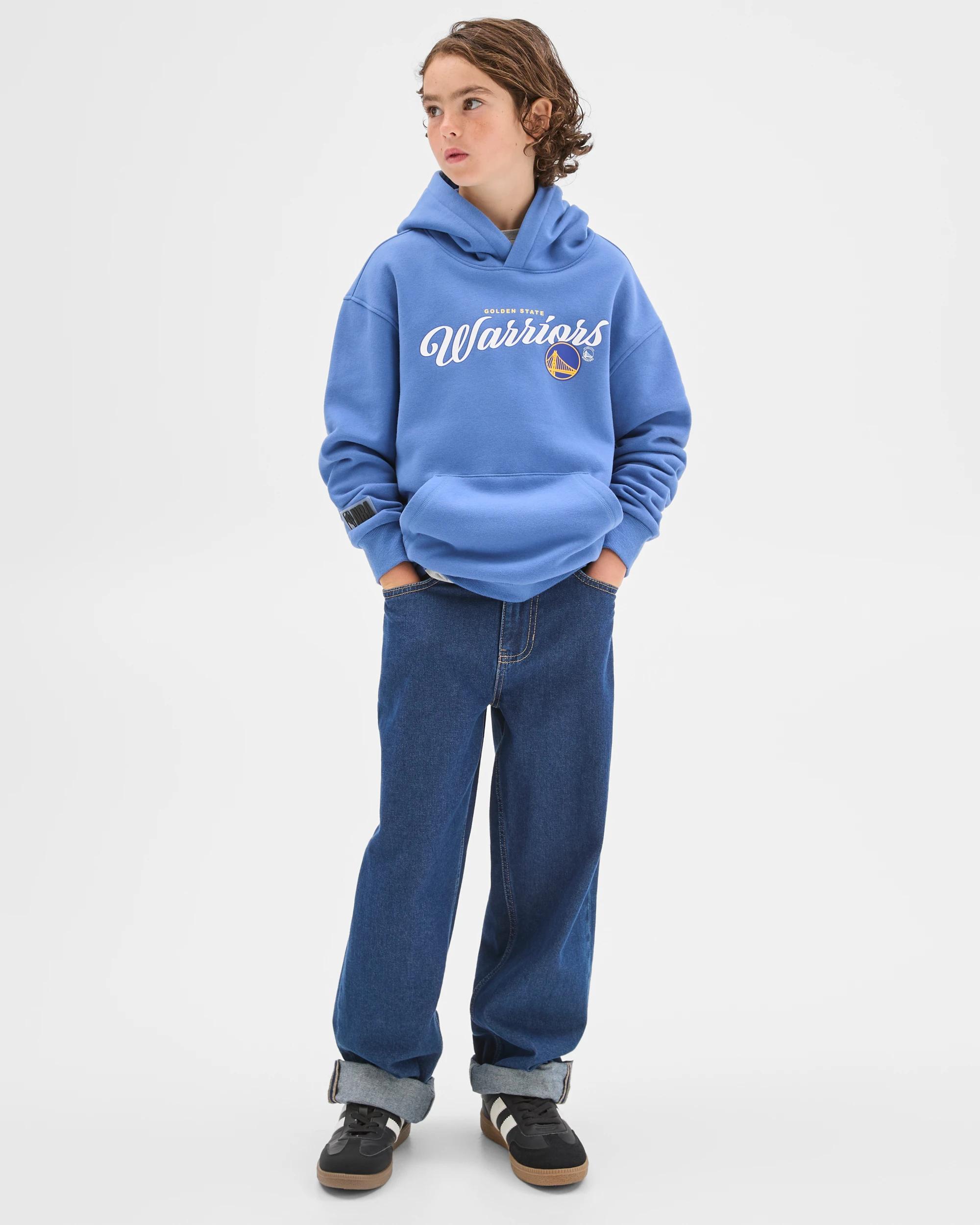 1 NBA Australian Cotton Blend Oversized Popover Jumper BLUE, 1 of 7