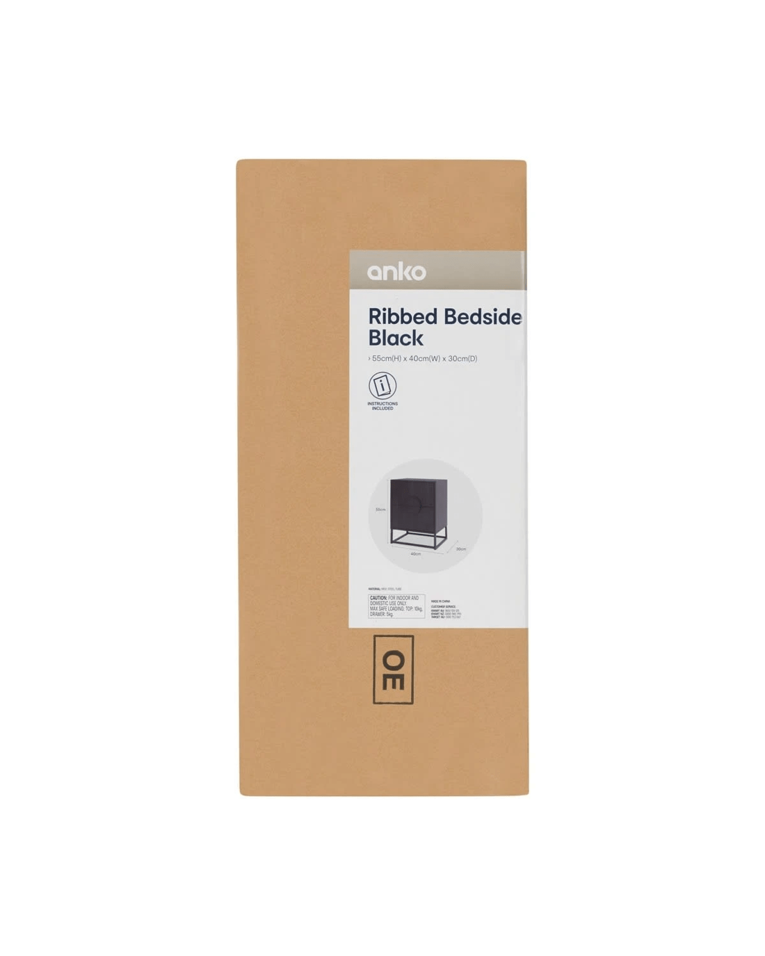 8 Stevie 2 Drawer Bedside Table - Black, 8 of 9