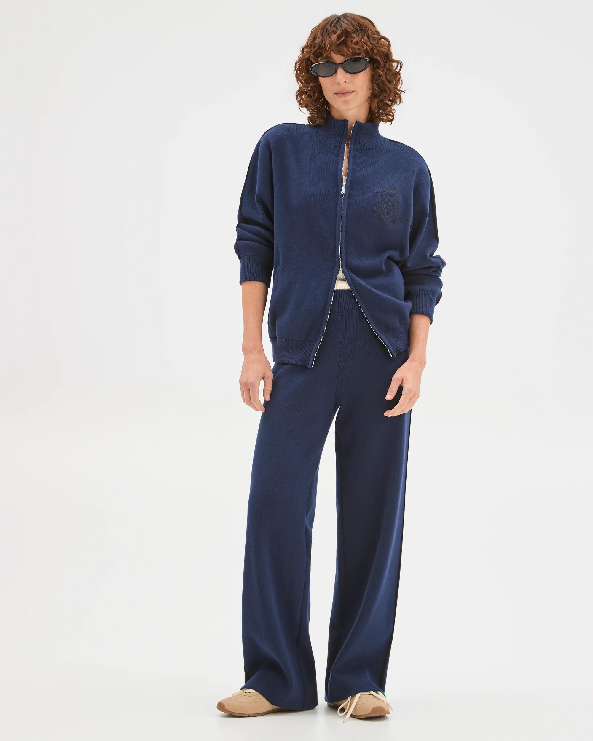 1 Target Active Active Australian Cotton Blend Knit Zip Through Jumper NAVY, 1 of 7