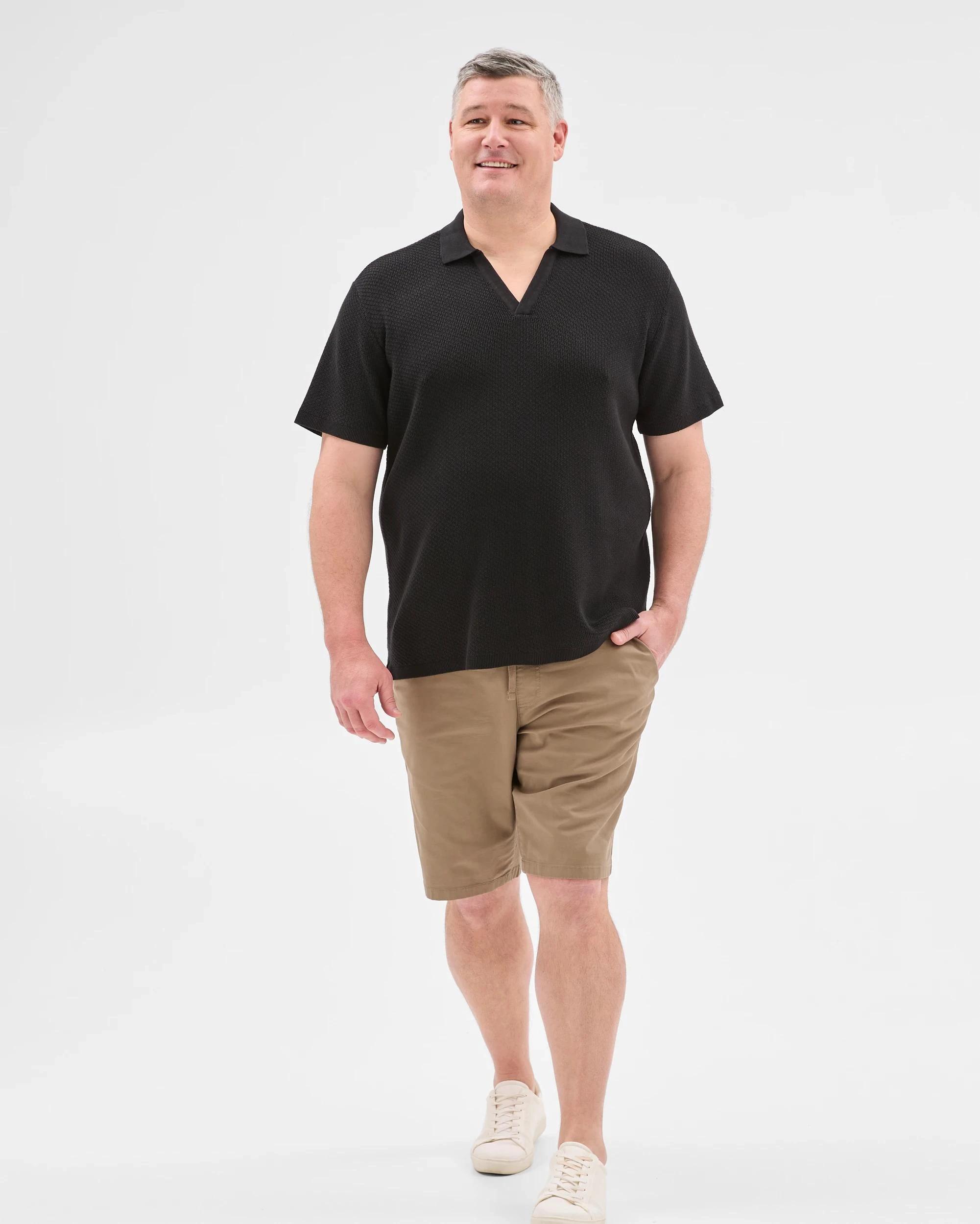 1 Target Plus Size Australian Cotton Knitted Polo Top BLACK, 1 of 6