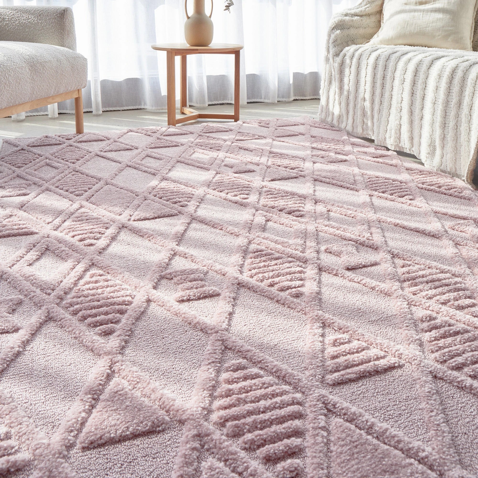 2 Common Ground Rugs Safflower Lisa 290x200cm - Large Floor Rug - Pink, 2 of 7