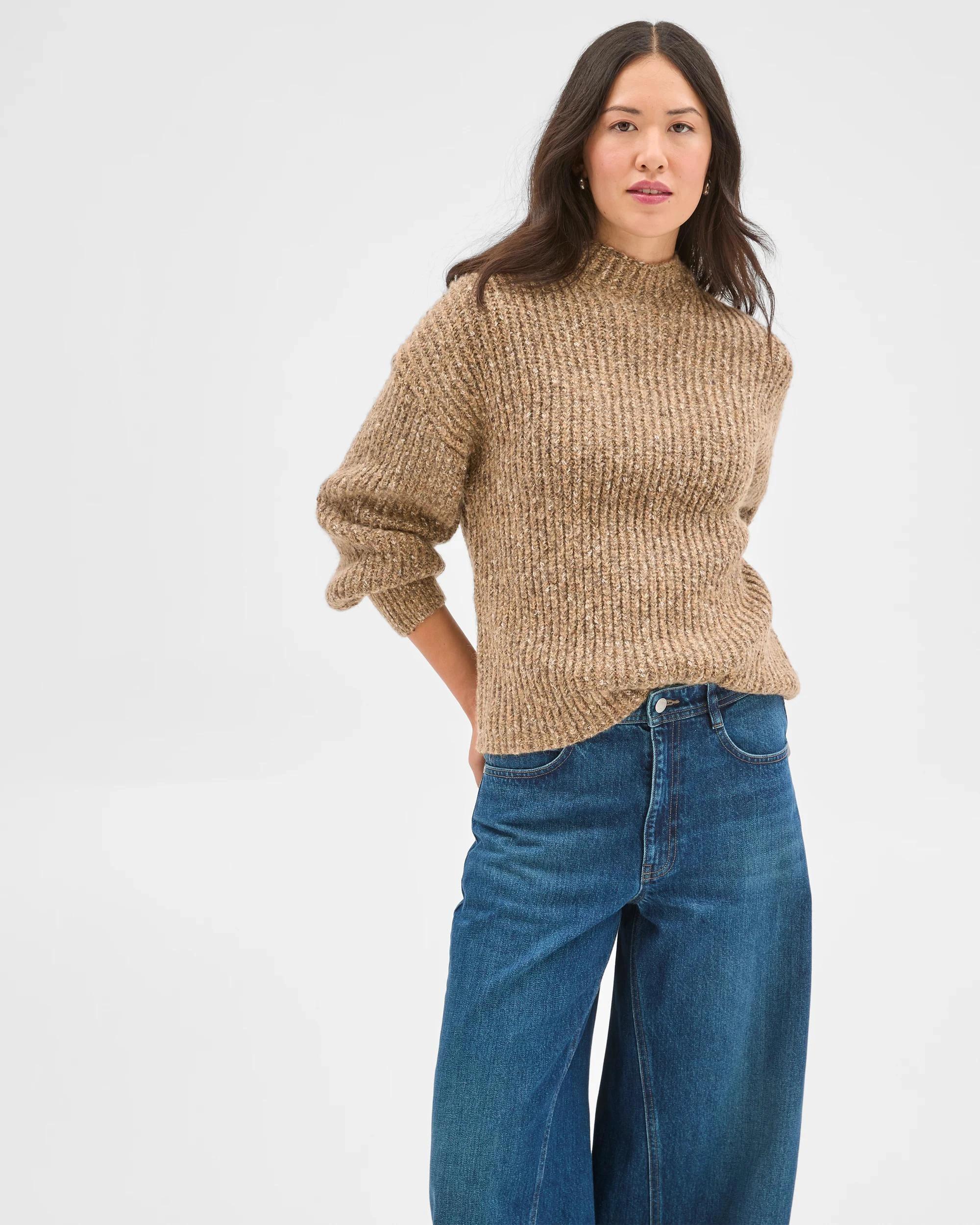 1 Target Woman Twist Yarn High Neck Jumper NATURAL TWIST, 1 of 8