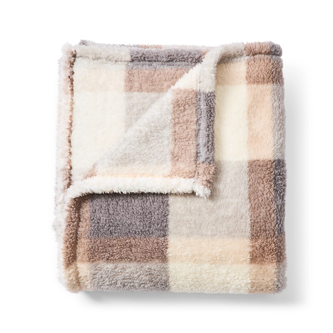4 Check Teddy Fleece Throw - Grey, 4 of 6