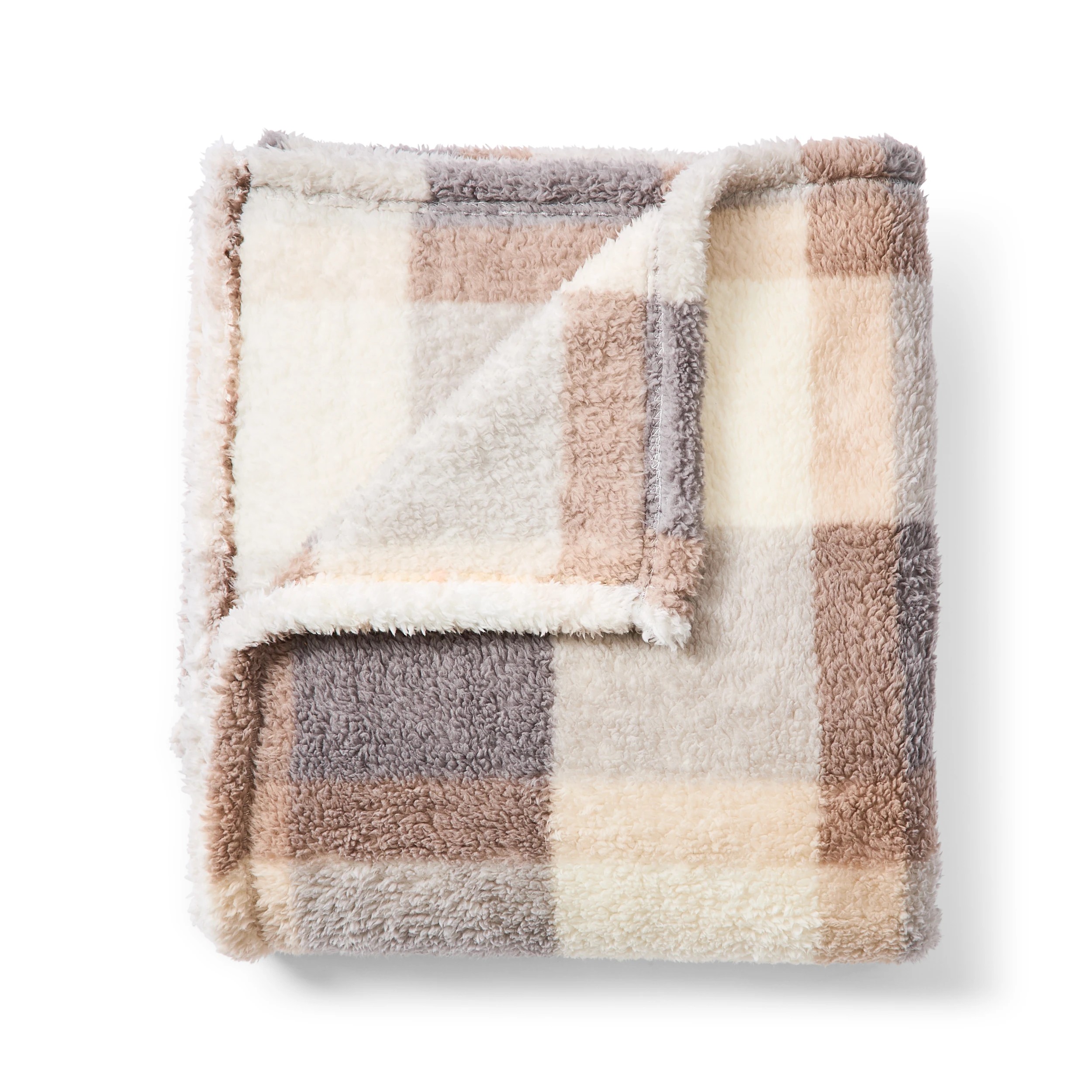 4 Check Teddy Fleece Throw - Grey, 4 of 6