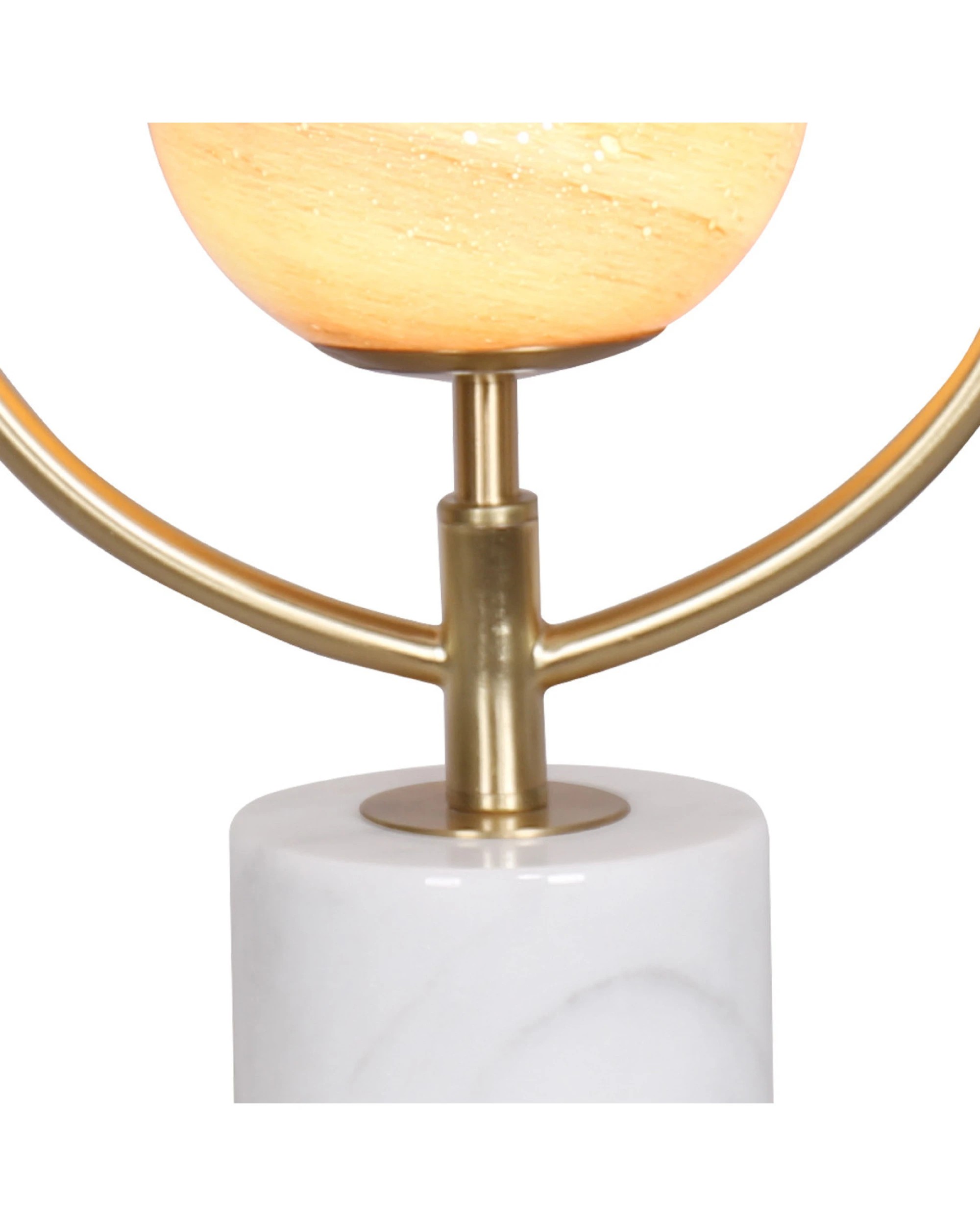 7 Sarantino Sculptural Orange Glass Table Lamp With White Marble Base, 7 of 9