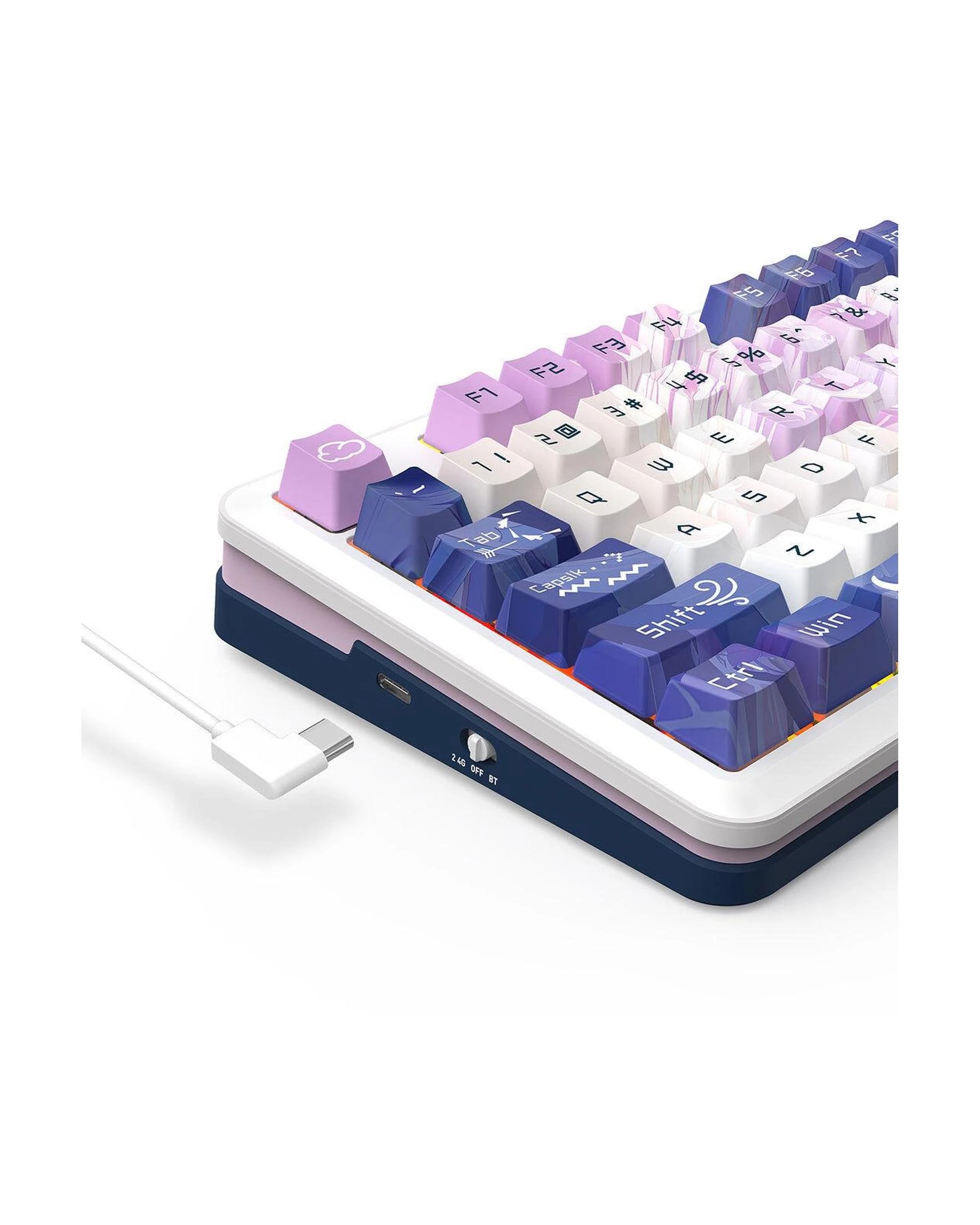 5 Redragon K681AGC RGB Pro Cyrus Deep Purple 75% Wireless Mechanical Keyboard, 5 of 9