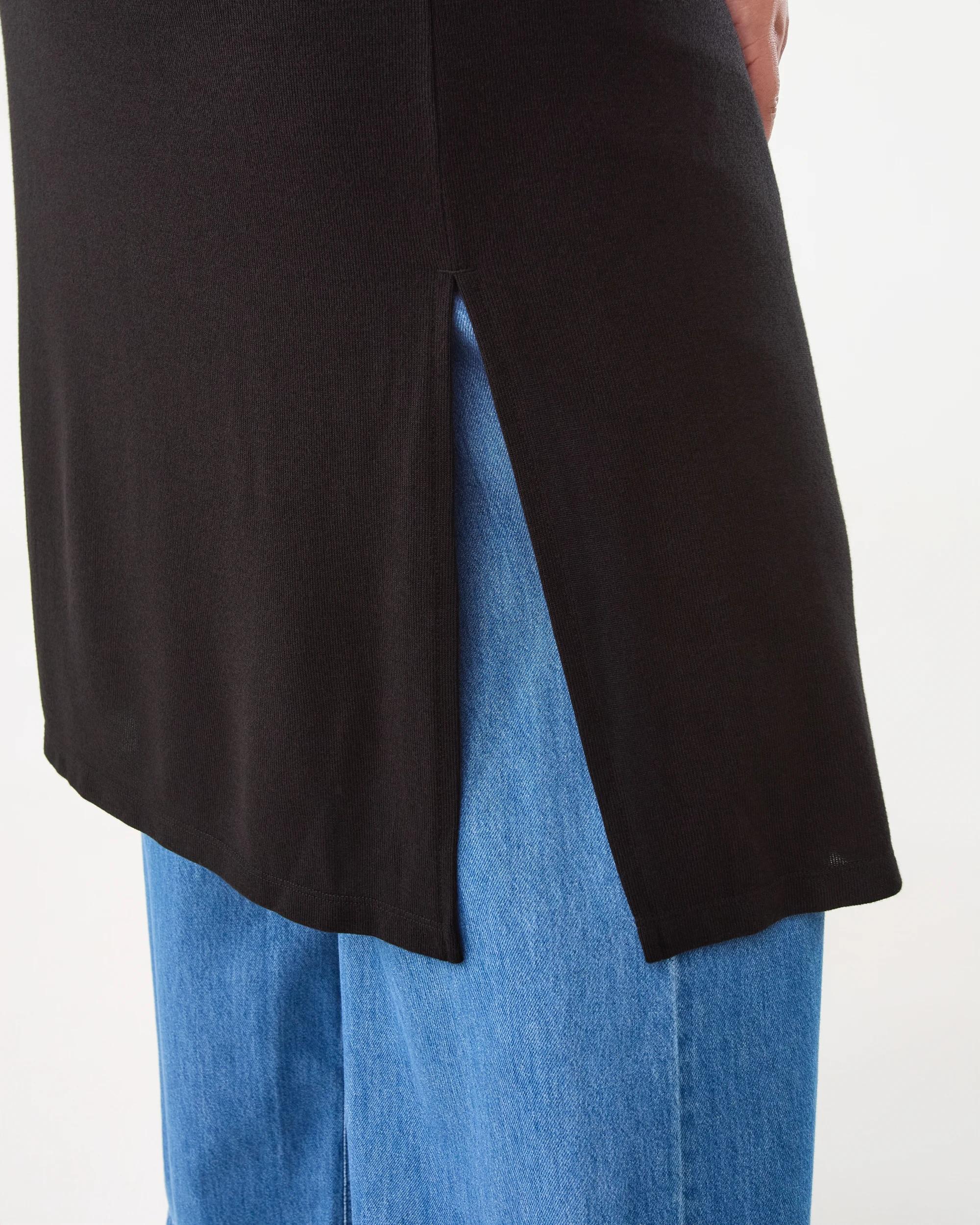 6 Curve Longline Pocket Cardigan Black, 6 of 7