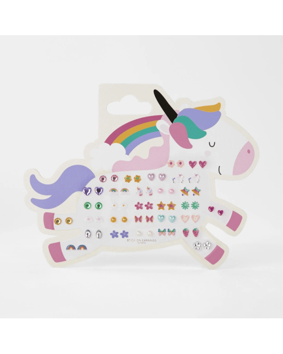 30 Pack Stick-On Earrings - Unicorn and Rainbow
