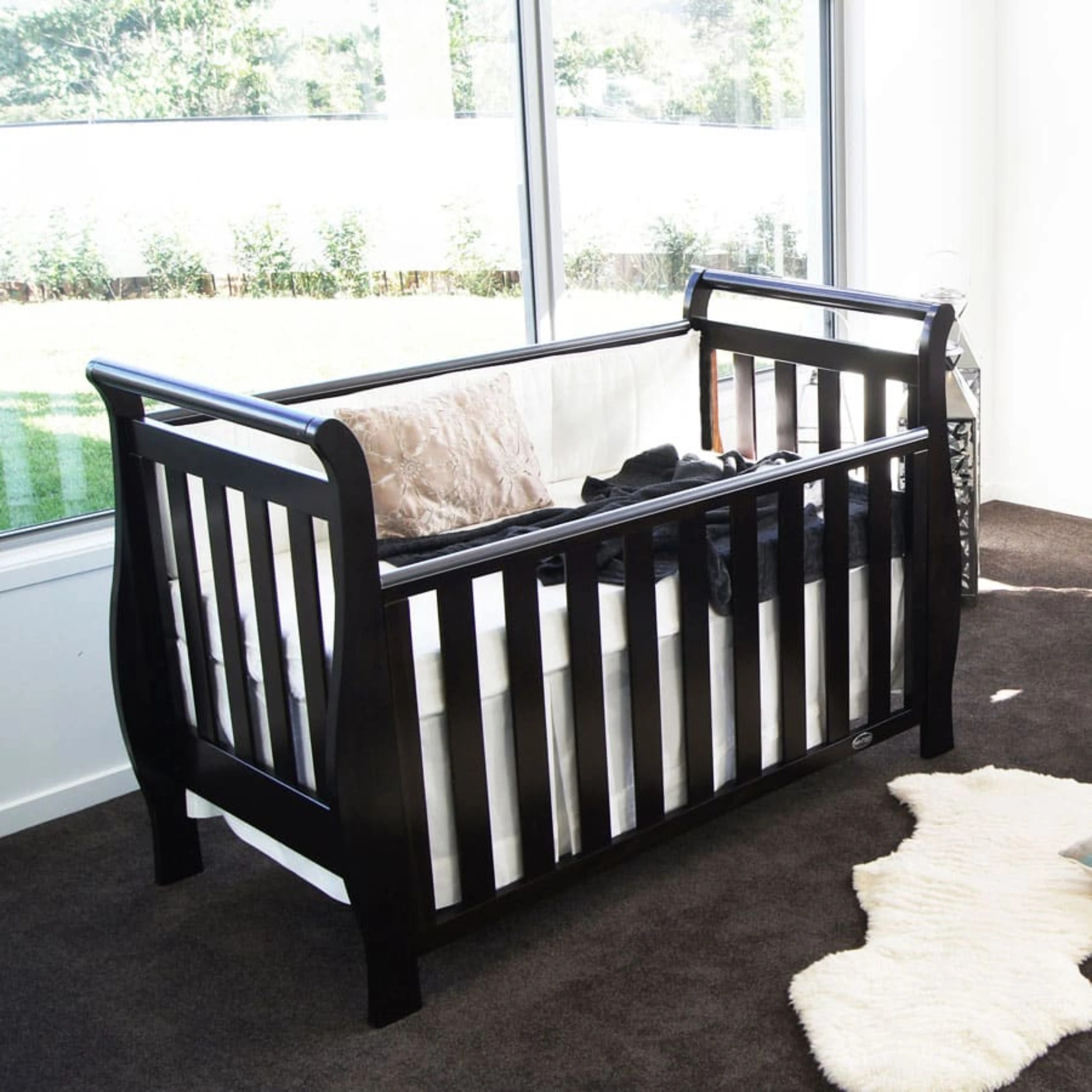 2 Babyhood Georgia Sleigh Cot Luxx - Natural, 2 of 5