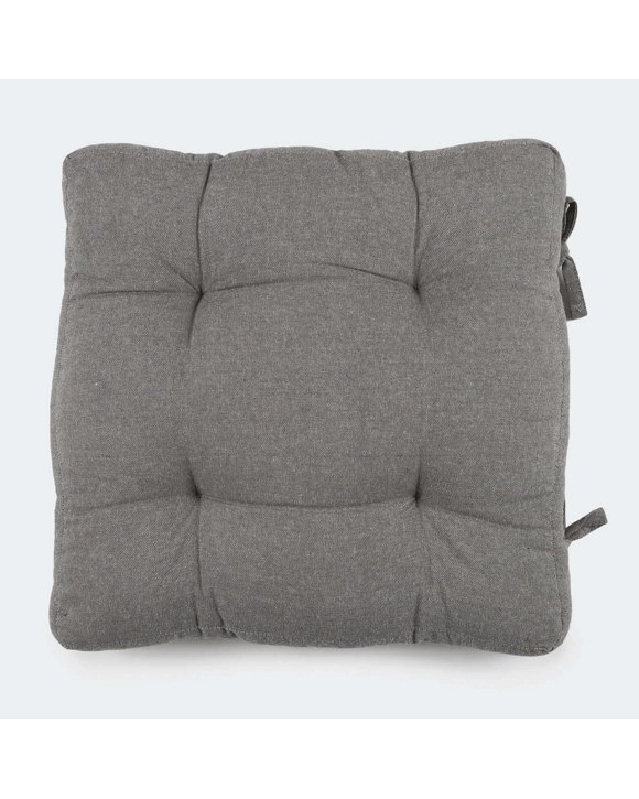 Chambray Chair Pad Grey Kmart