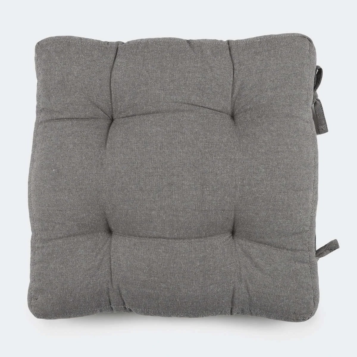 1 Chambray Chair Pad - Grey, 1 of 4