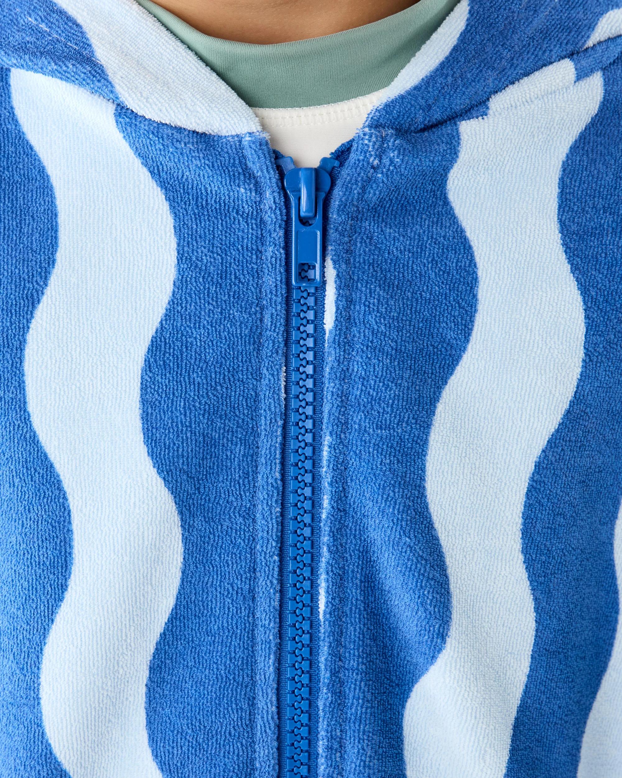 4 Terry Towelling Cover up Blu Stripe, 4 of 7