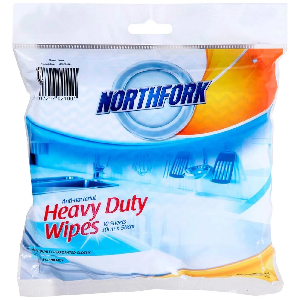 1 Northfork Antibacterial Cloths Blue 10 Pack, 1 of 1