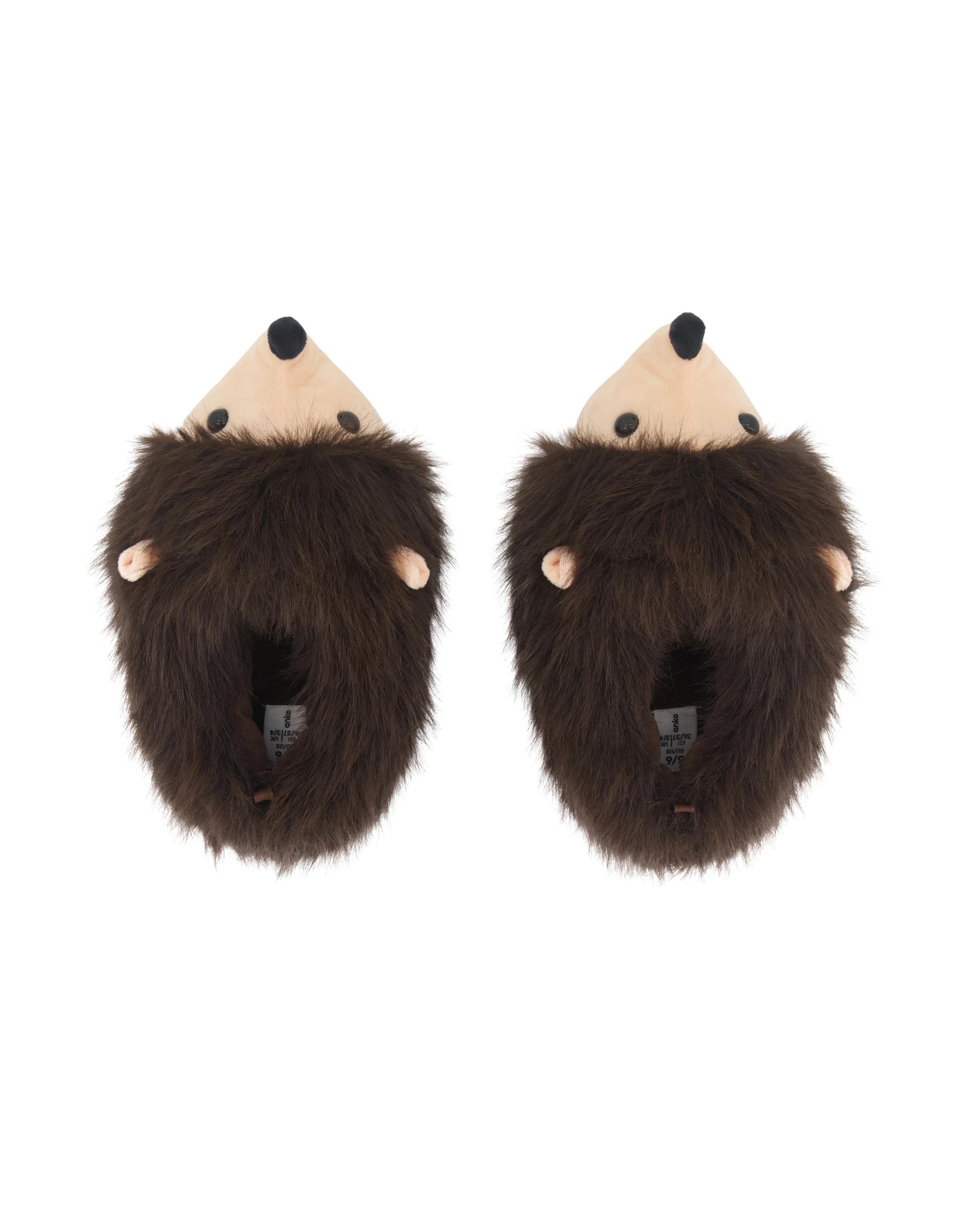 2 Novelty Animal Slippers Brown, 2 of 3