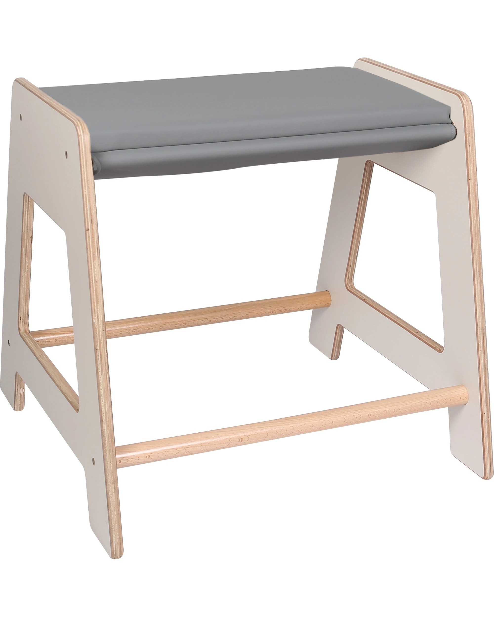 1 Vivaio Wooden Indoor Climbing Trapezium Trestle Padded Top 60x59x50cm - White, 1 of 1
