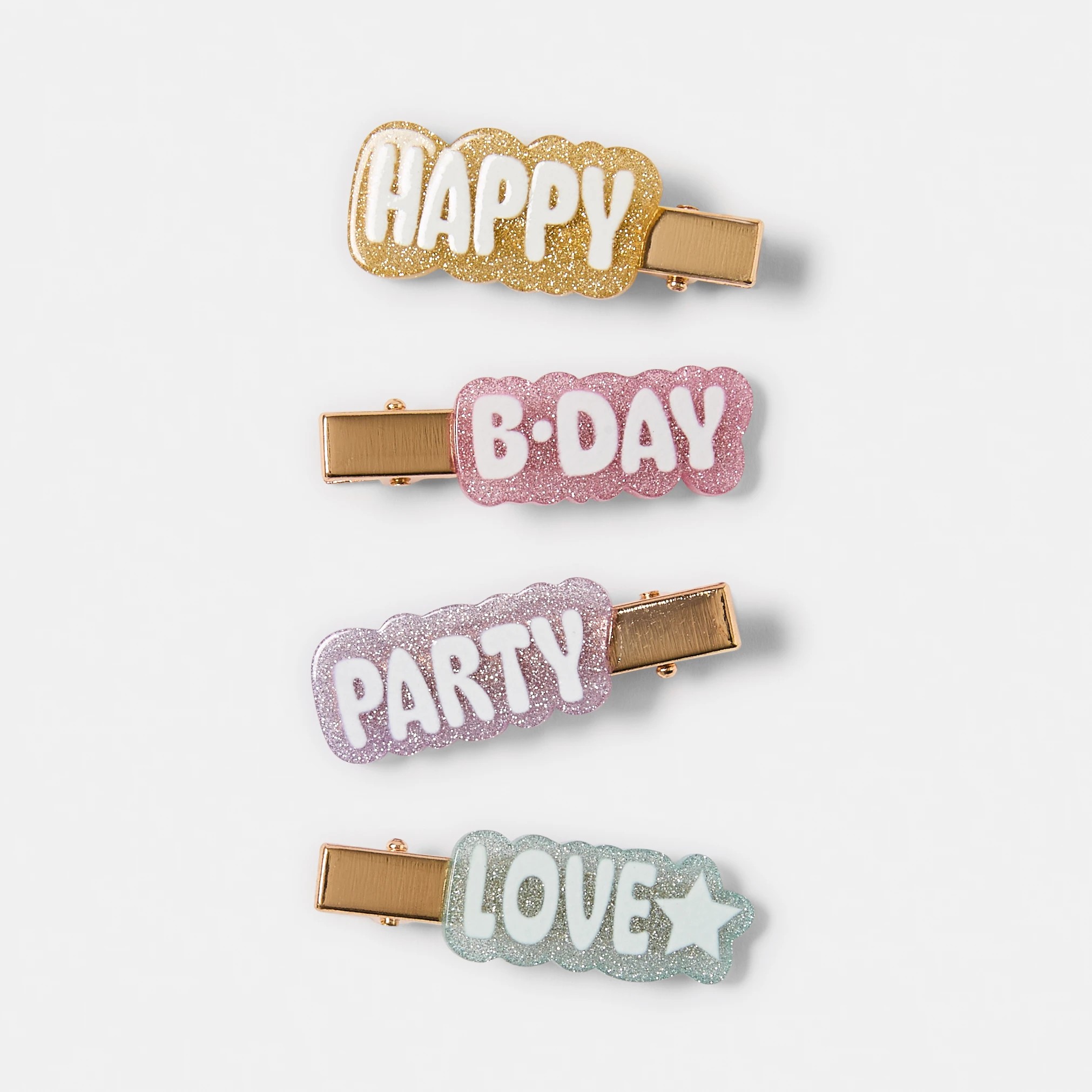 1 4 Pack Birthday Hair Clips, 1 of 3