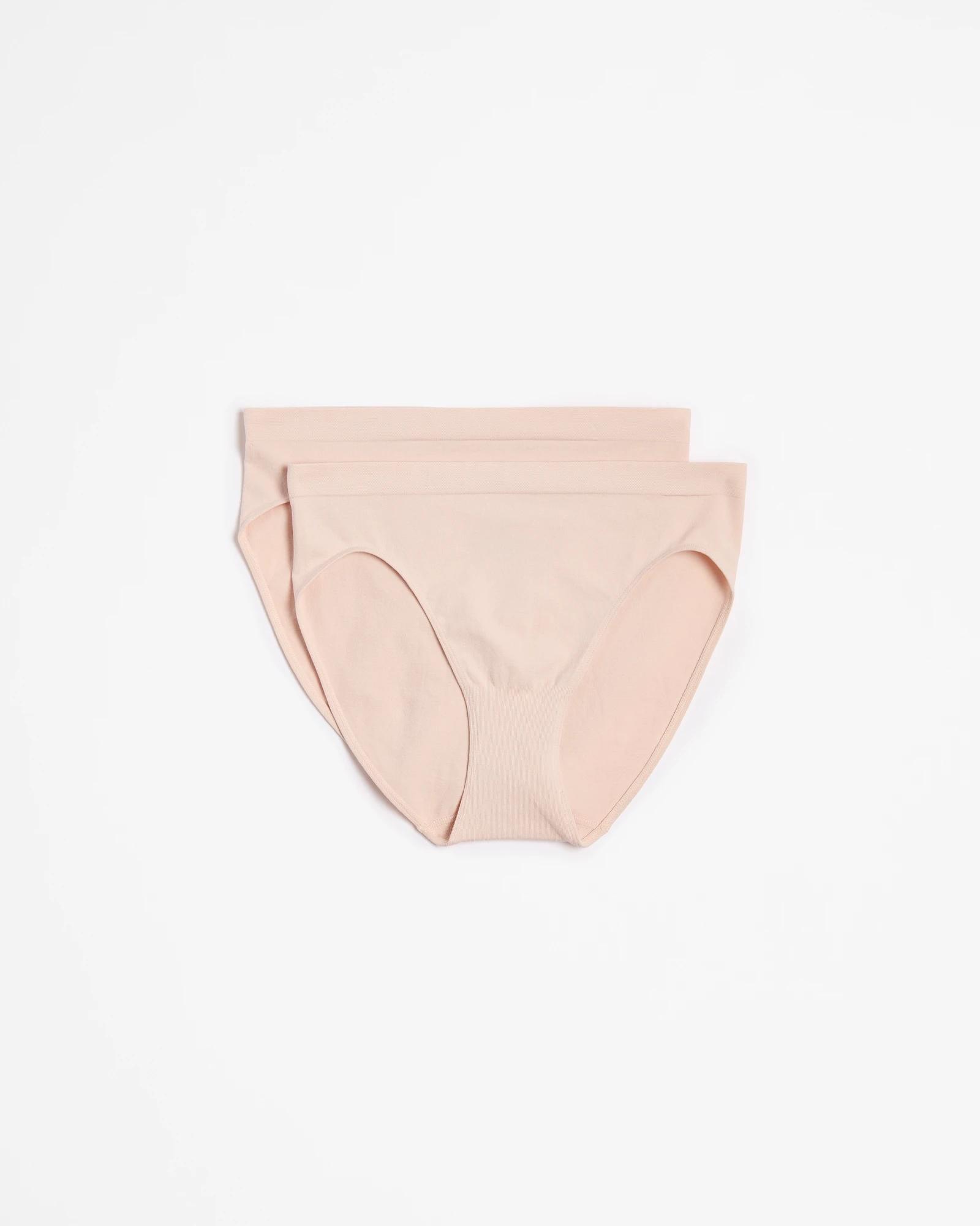 1 Target Woman Australian Cotton Blend 2 Pack Seamfree High Cut Briefs CRYSTAL MAUVE, 1 of 4