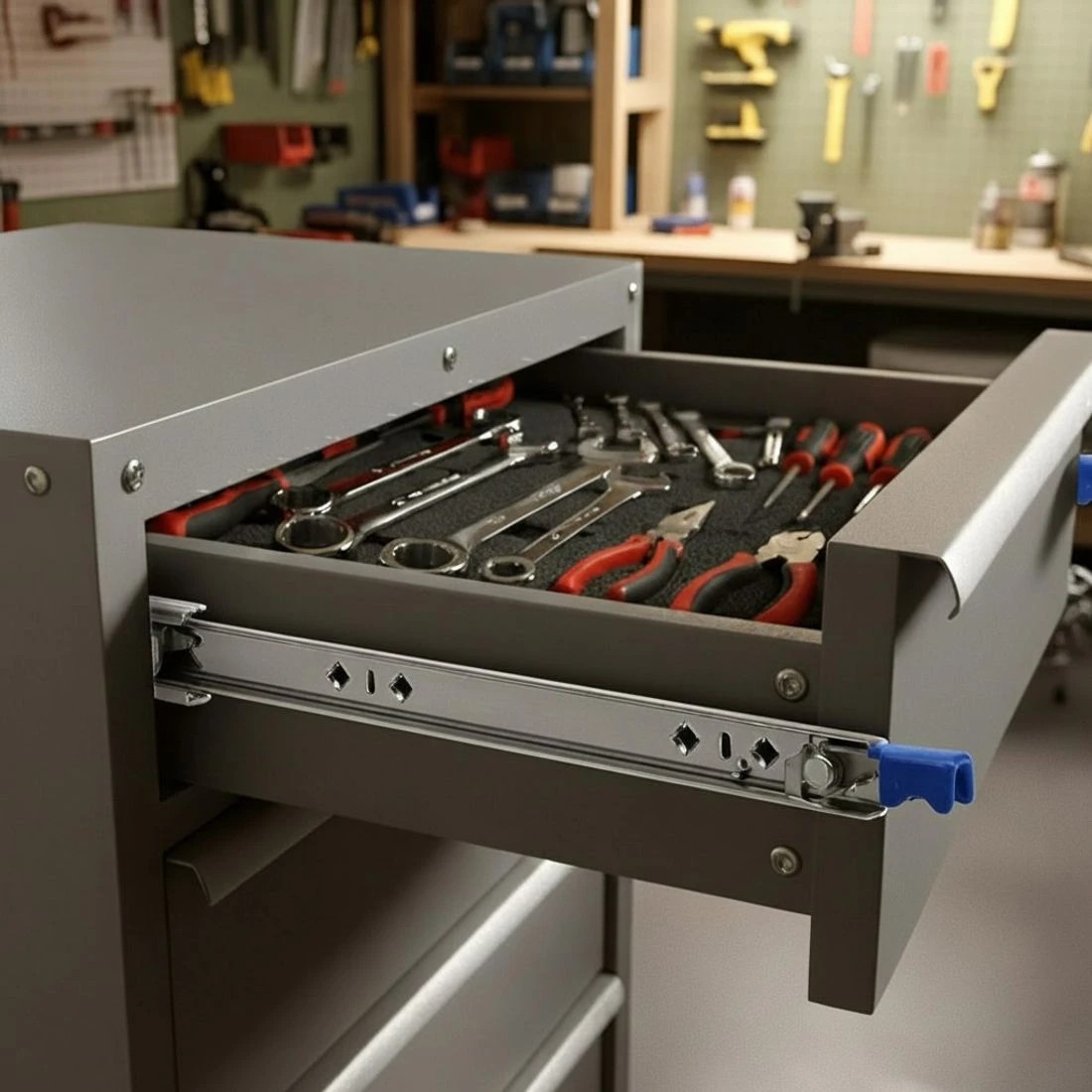 7 Giantz 2x Drawer Slides Heavy Duty Full Extension Locking 1150-2300mm Length - Silver, 7 of 8