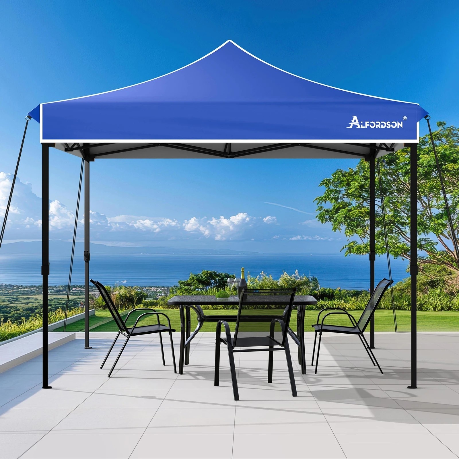3 Alfordson Gazebo 3x3m Pop Up Marquee Canopy - Blue, 3 of 10