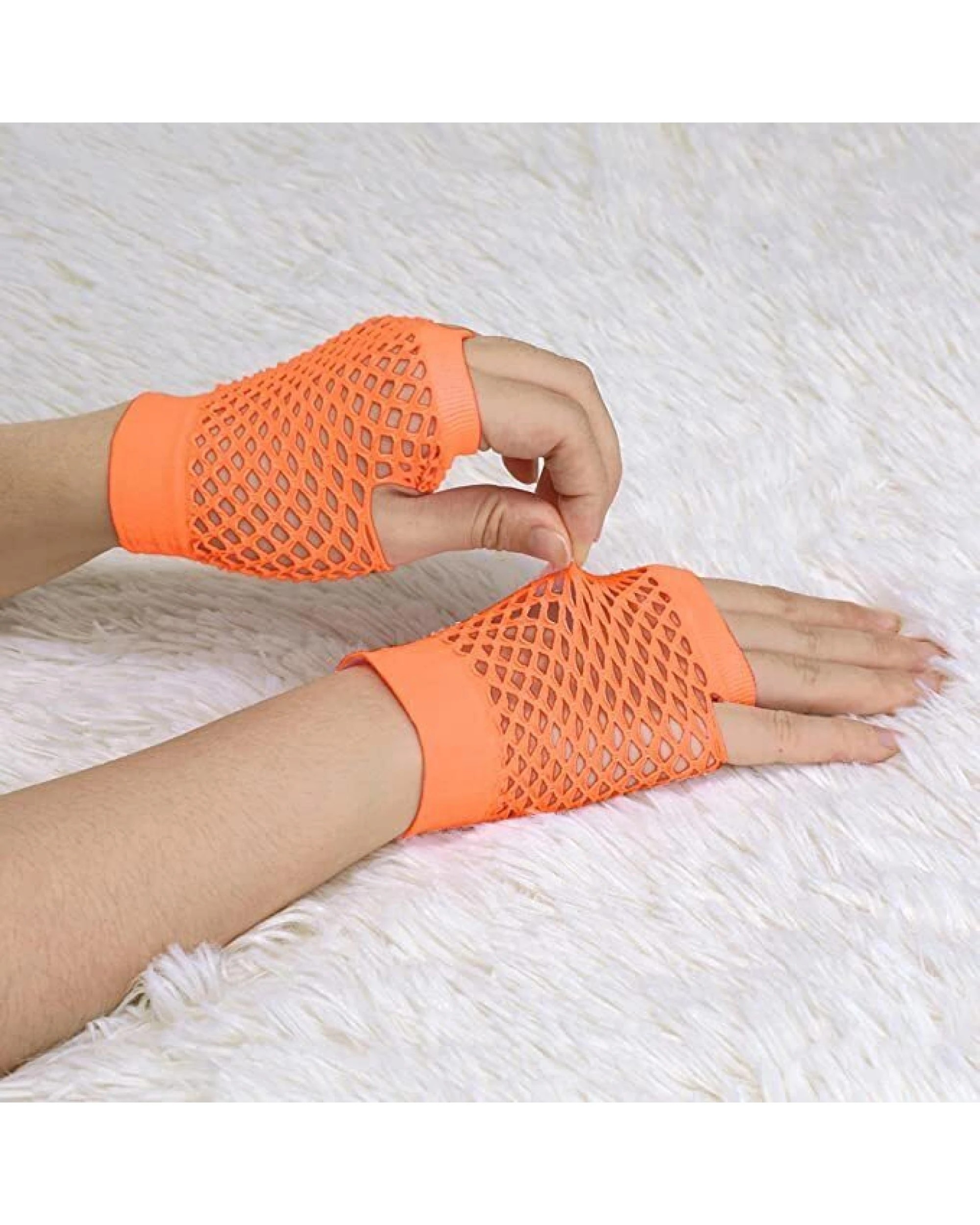 2 BR Costumes Fingerless Fishnet Gloves for 70s and 80s Costume Parties, 2 of 4