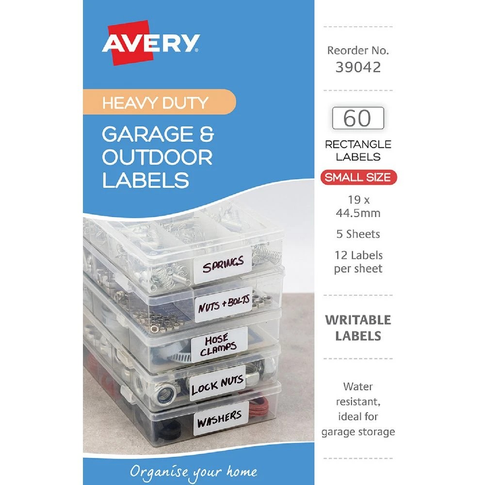 1 Avery 12UP Heavy Duty Outdoor Labels 5 Sheets, 1 of 5