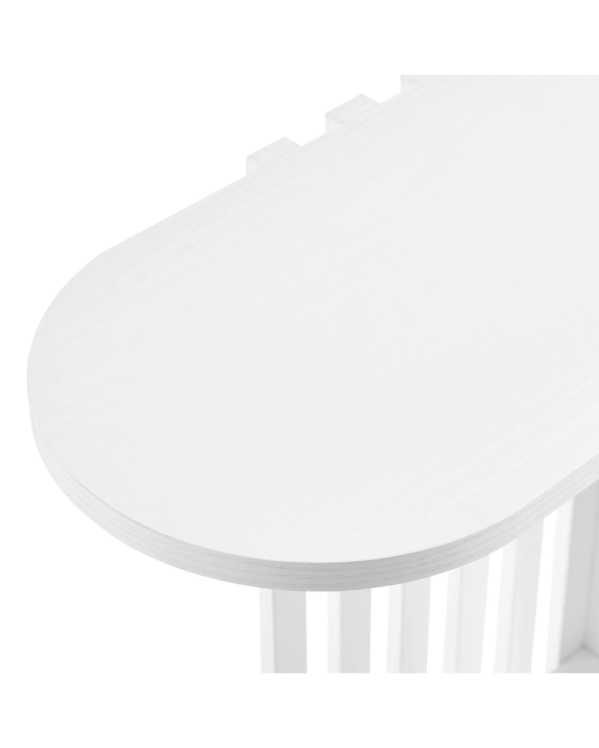 7 Kodu C  Side Table Bedside Table with Slatted Detail - White, 7 of 9