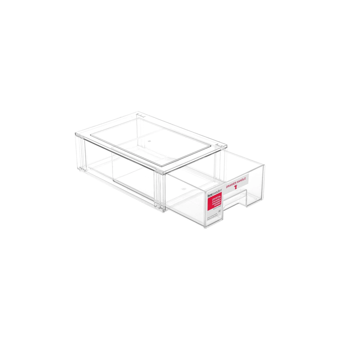 3 BOXSWEDEN Crystal Stackable Organiser Drawer 32cm Storage 2PK Durable Material
 - plain, 3 of 6