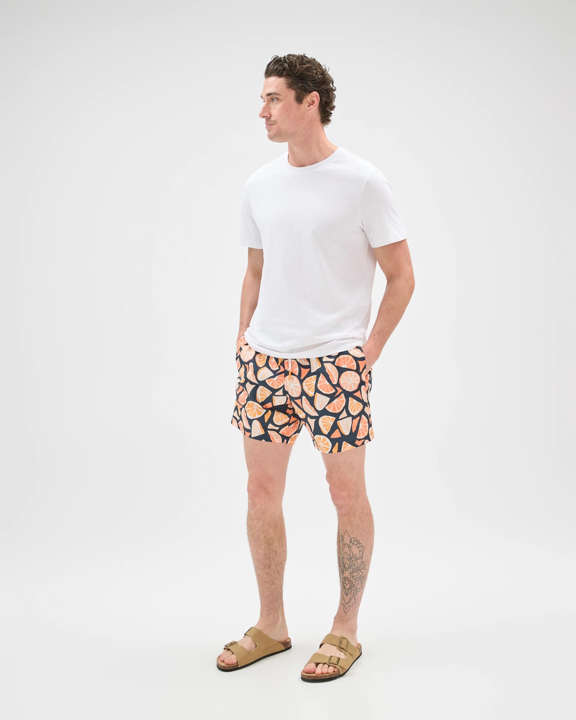 2 Target Man Family Matching Short Leg Volley Swim Bondi Shorts ORANGES, 2 of 6