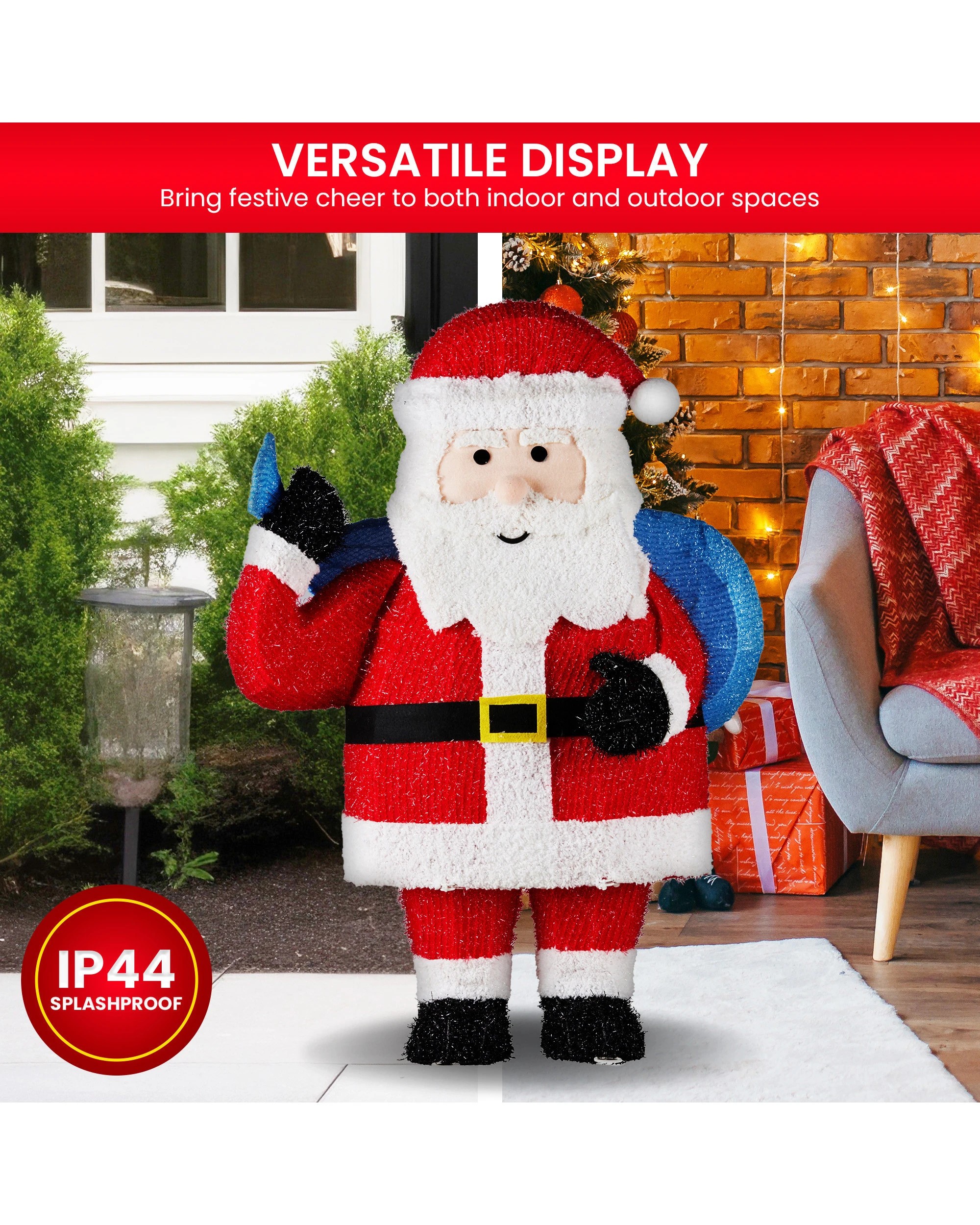 4 Christabelle 81cm Christmas Santa Display With Lights, 4 of 7