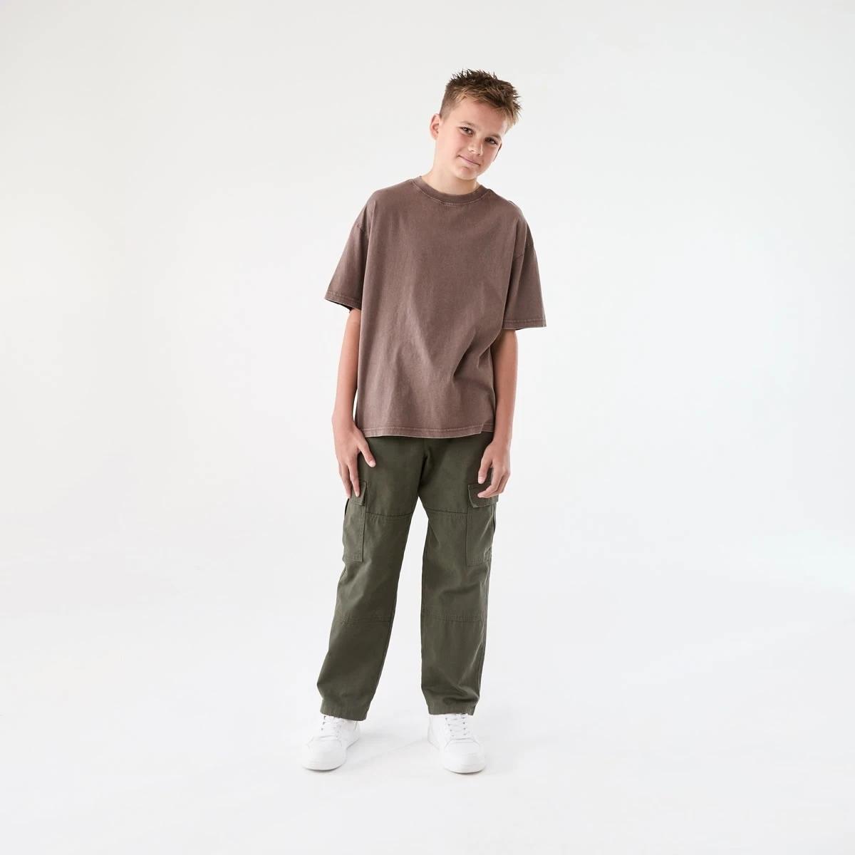 5 Short Sleeve Oversized Acid Wash T-shirt BROWN CHOC, 5 of 6