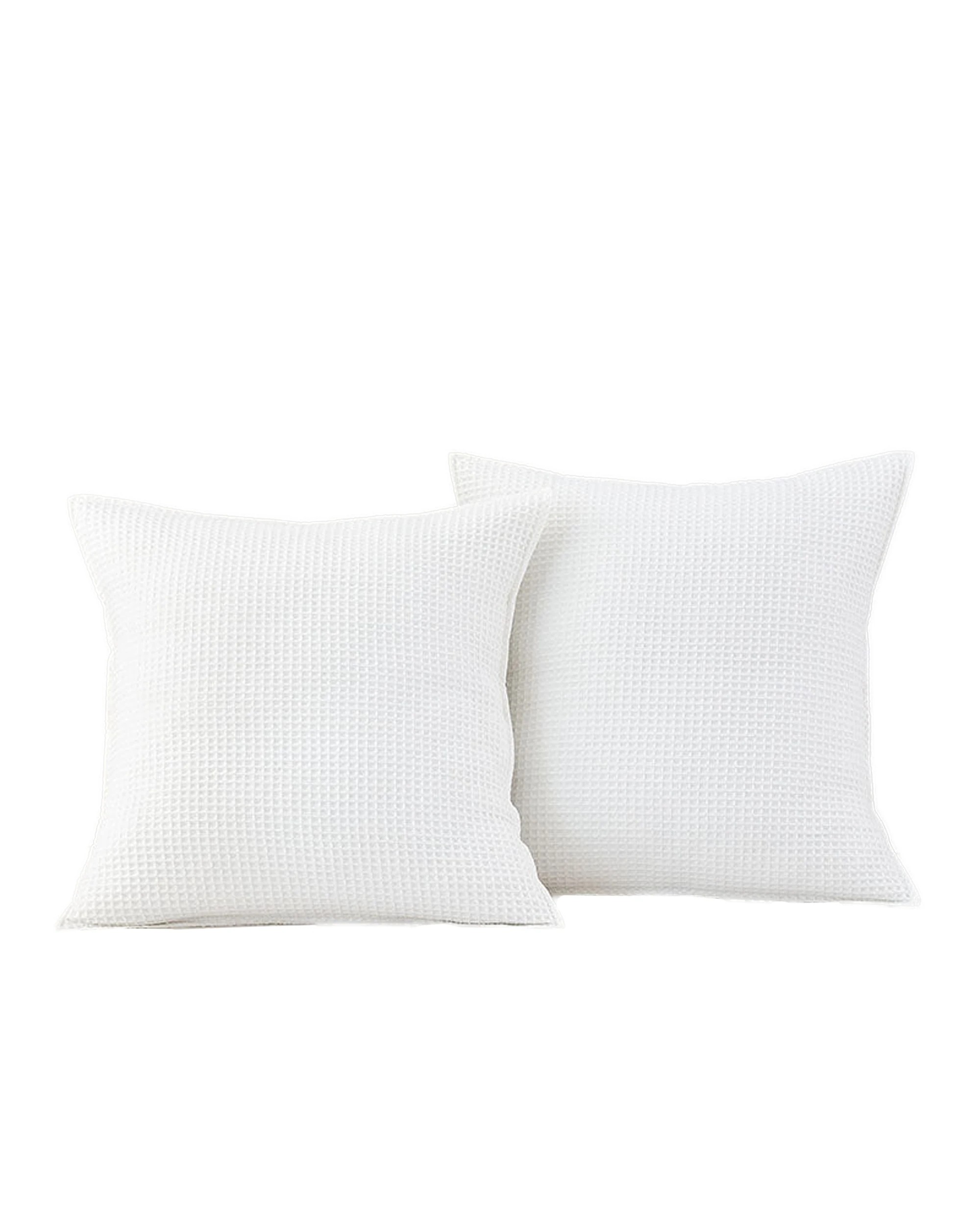 1 Cotton More 2pc Waffle Weave Pillowcases Cushion Covers 45x45cm - White, 1 of 7