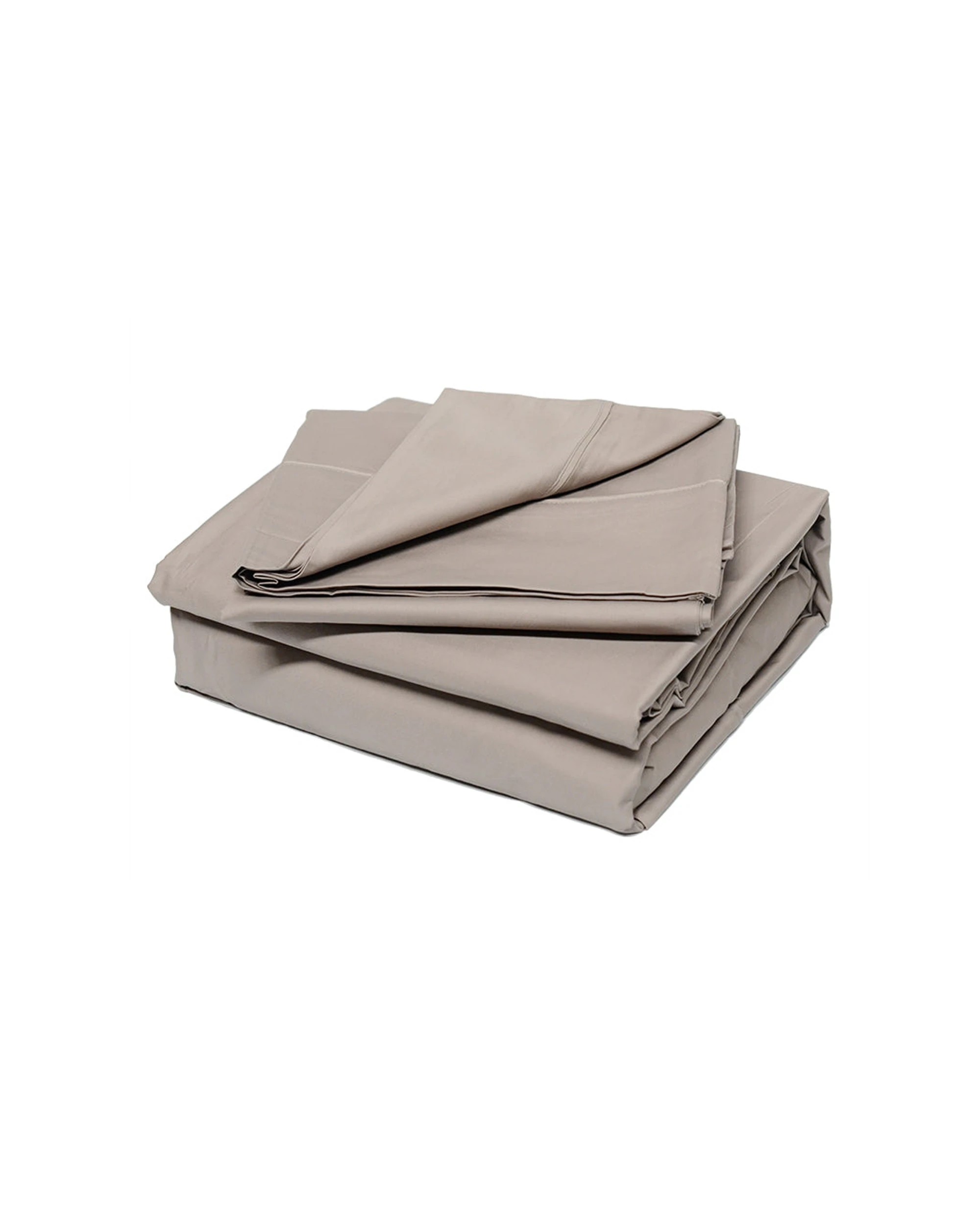 1 Cotton More 100% Cotton 800TC Sateen Bed Sheet Set - Queen Bed - Beige, 1 of 4