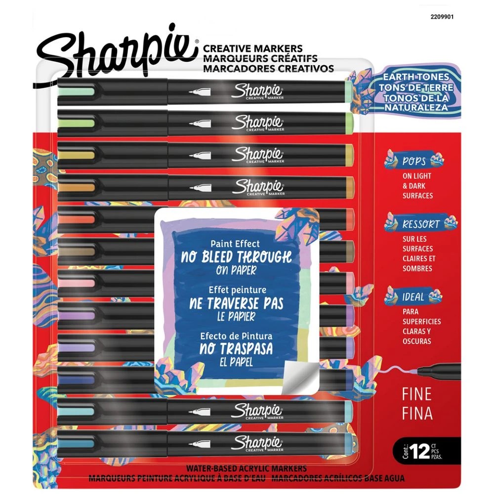 1 Sharpie Creative Acrylic Fine Markers Earth Tones 12 Pack, 1 of 1
