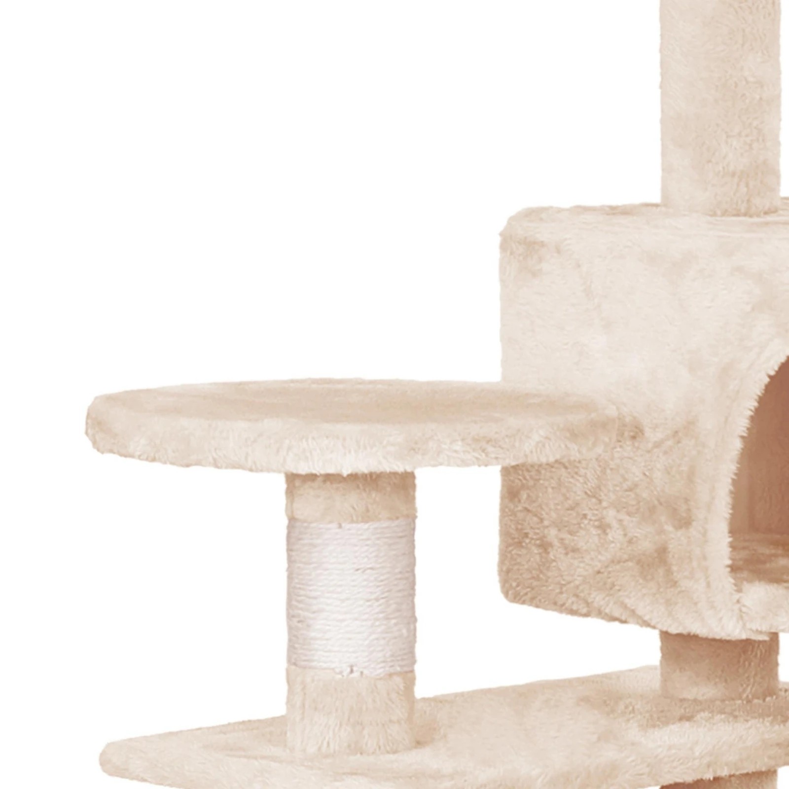 5 Beastie Cat Tree Scratching Post Scratcher Tower Condo House Furniture Wood 134CM - Beige, 5 of 6