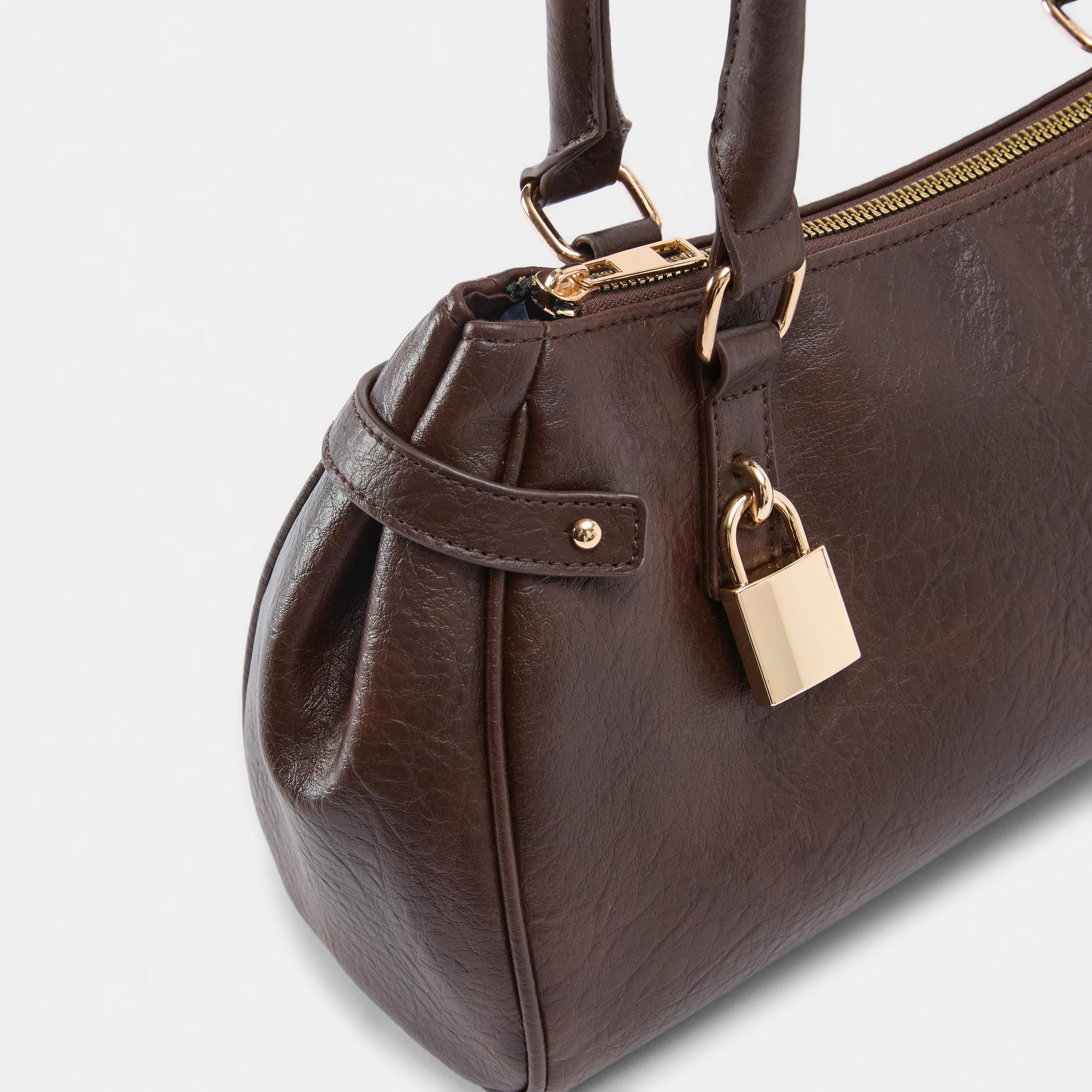 6 Padlock Shoulder Bag Choc Plum, 6 of 6
