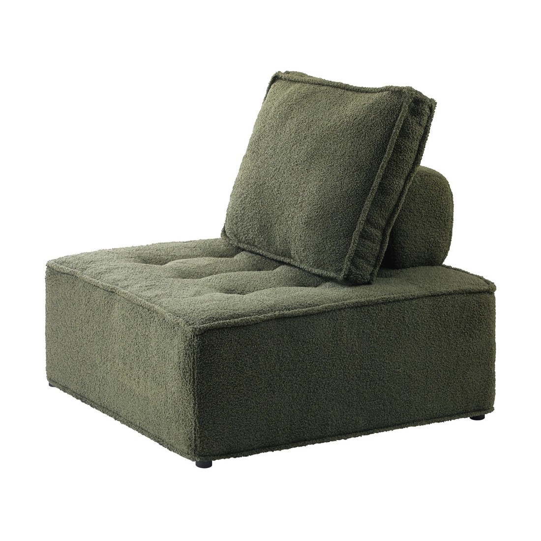 9 Oikiture 2pcs Modular Sofa Lounge Chair Armless Tofu Back Sherpa
 - Green, 9 of 10