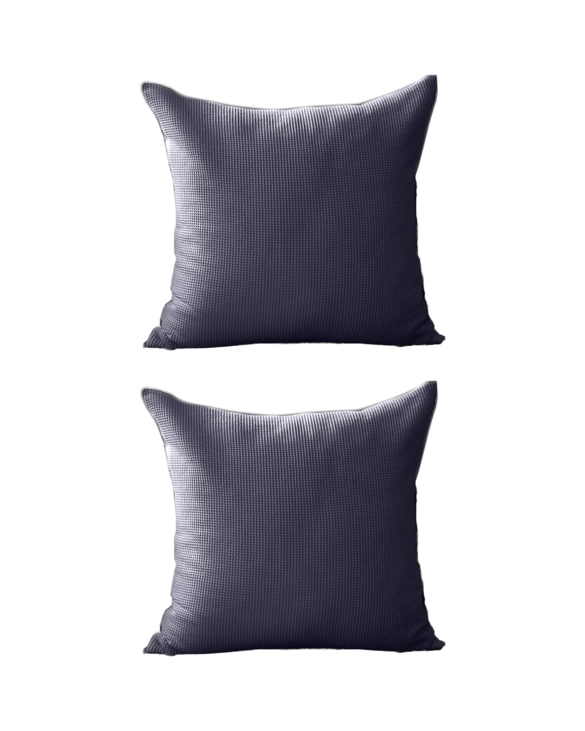 1 Cotton More 2pc Double Sided Waffle Euro Cushion Covers 65x65cm - Grey, 1 of 5
