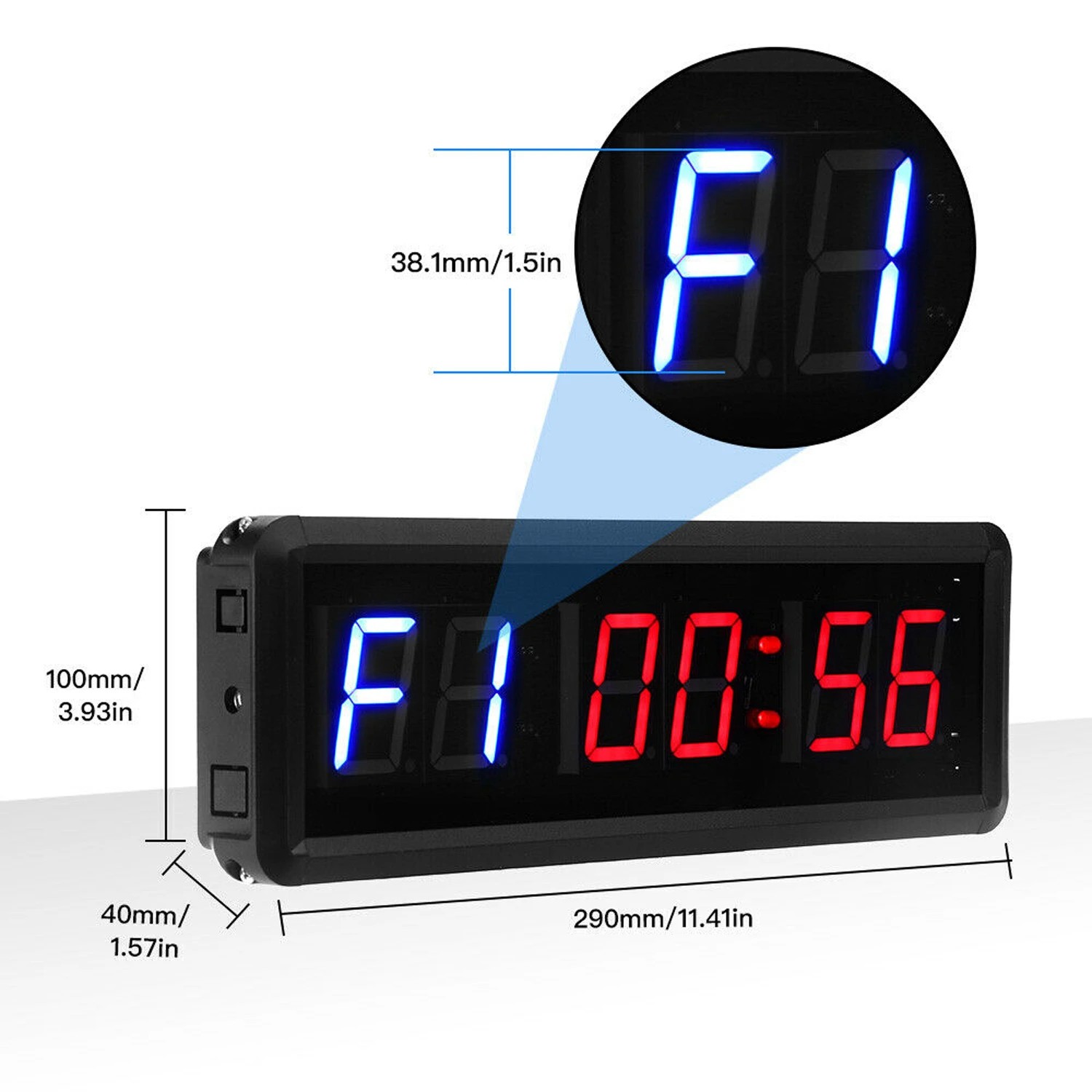 5 TODO 1.5" Digital Countdown Timer LED Interval Timer Clock Remote crossfit Gym MMA Fitness, 5 of 8