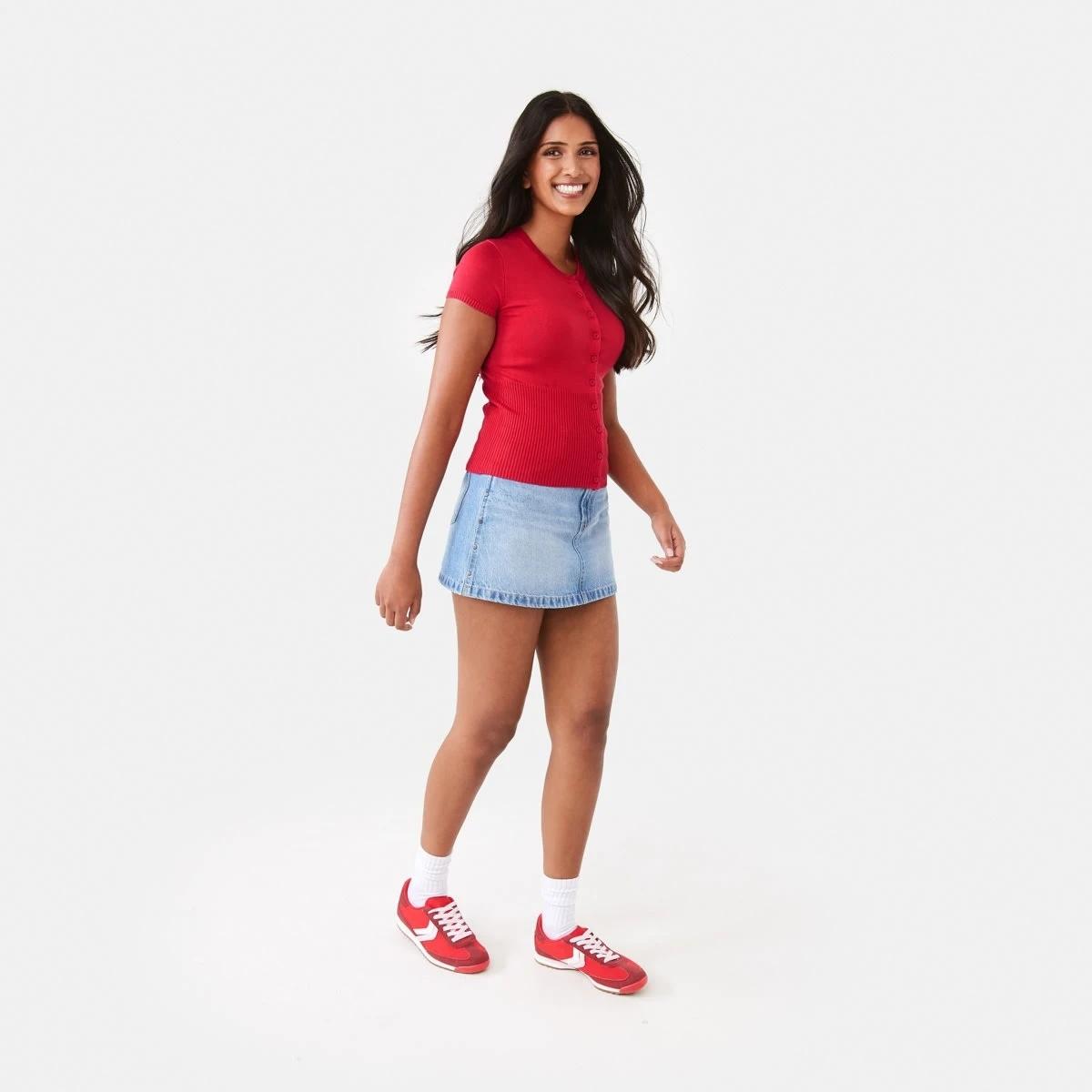 5 Short Sleeve Longline Button Up Top Strawberry, 5 of 8