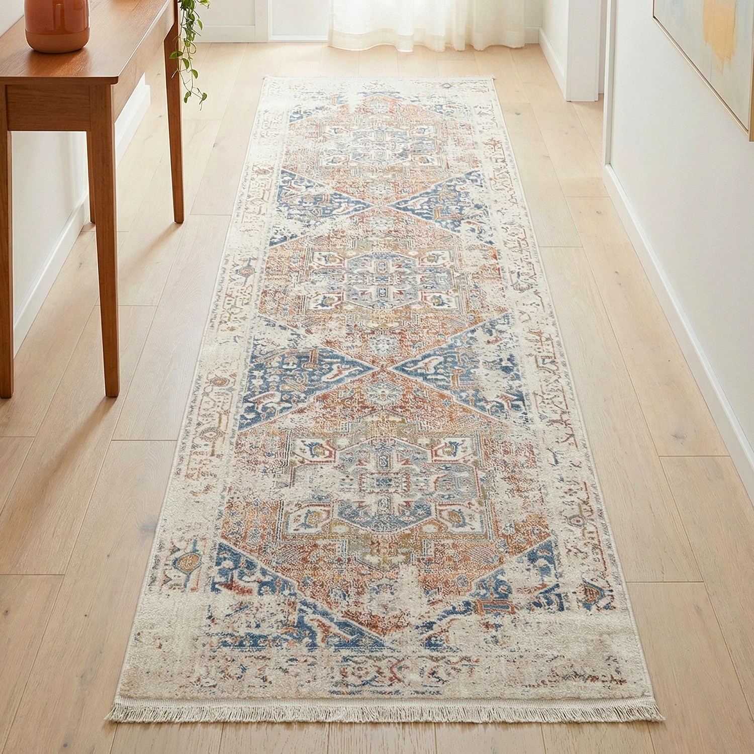 3 Common Ground Rugs Anatolia 300x80cm - Medium Runner Power Loomed Rug - Beige, 3 of 7