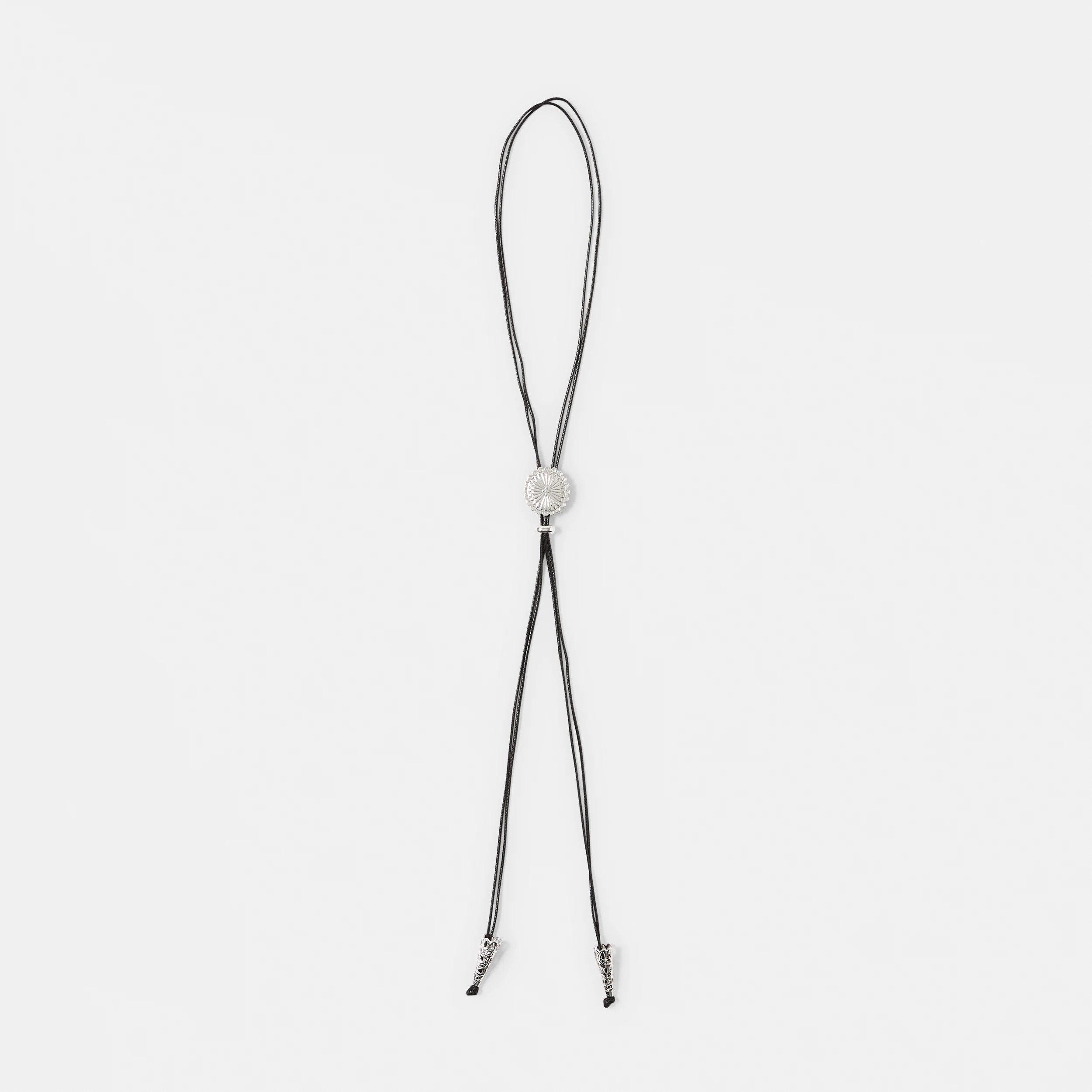 1 Bolo Necklace - Black and Silver Tone, 1 of 4