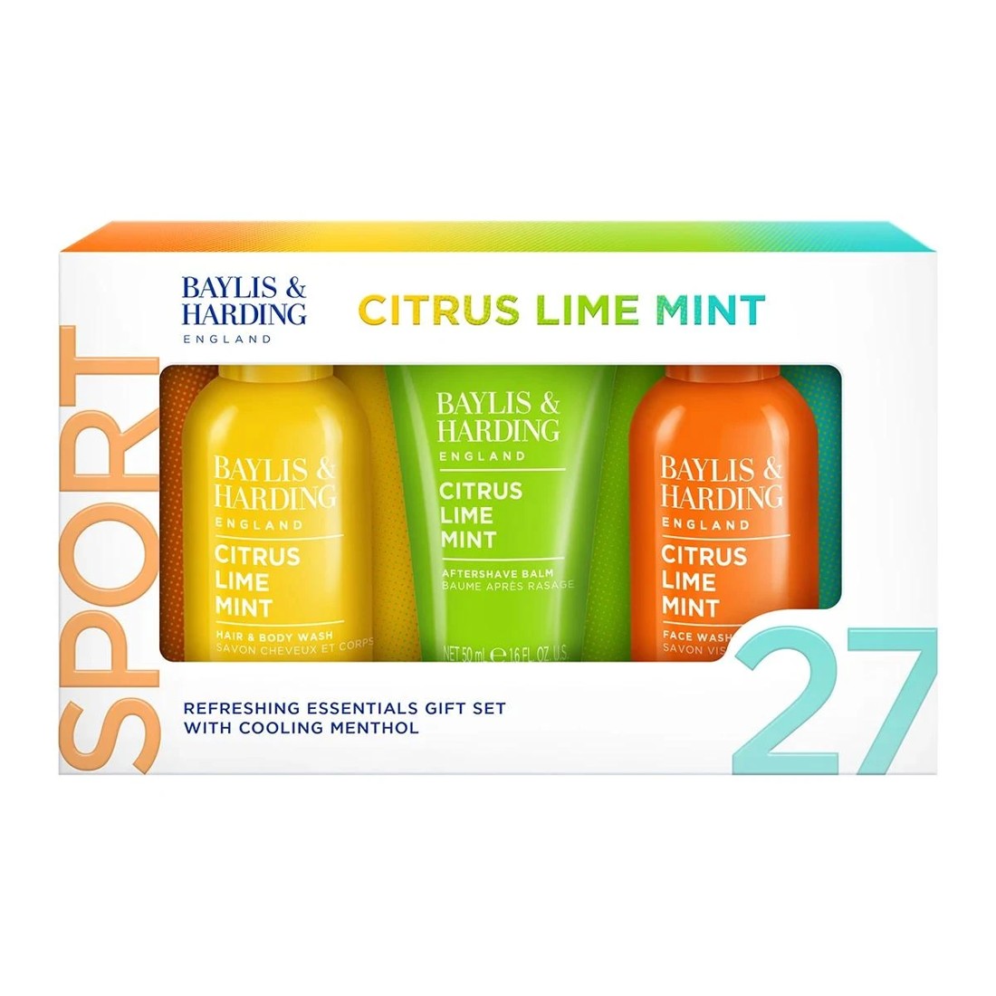 1 Baylis & Harding Sport Refreshing Essentials Gift Set with Cooling Menthol - Citrus, Lime and Mint - Multi, 1 of 4