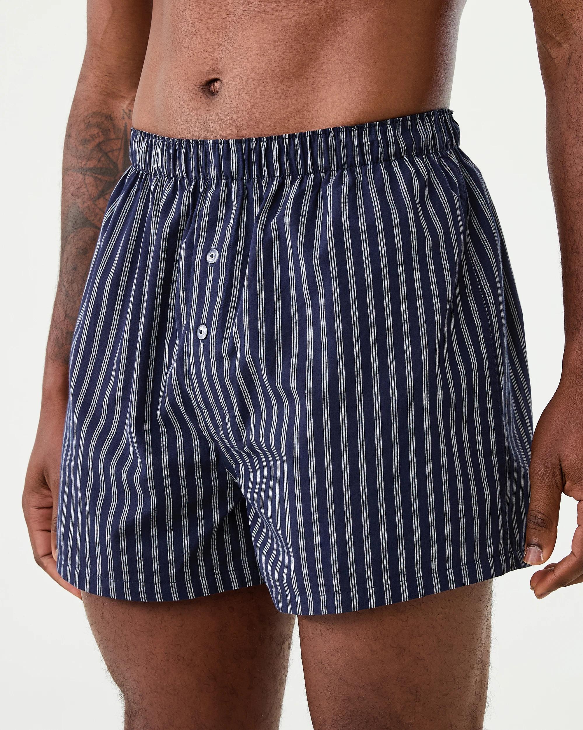 5 3 Pack Classic Woven Boxers Blu Indigo, 5 of 7