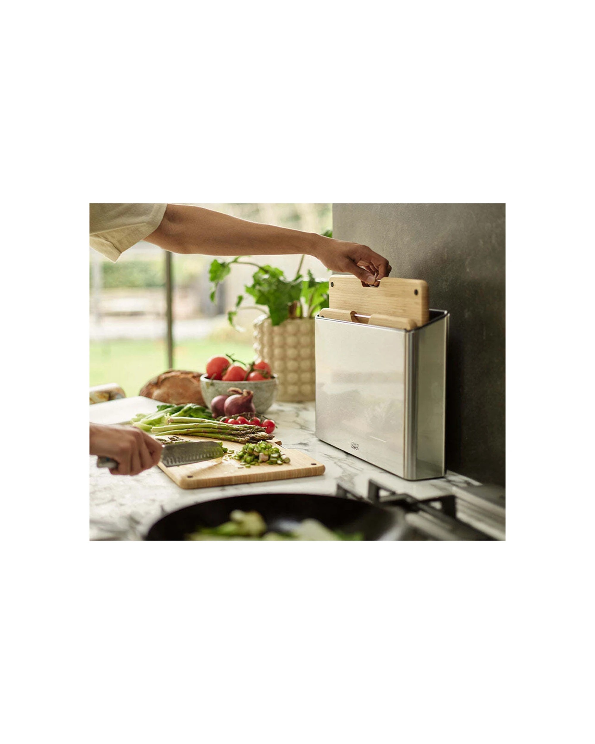 2 Joseph Joseph Folio Steel Bamboo Chopping Board 3pc Set - Multi, 2 of 8