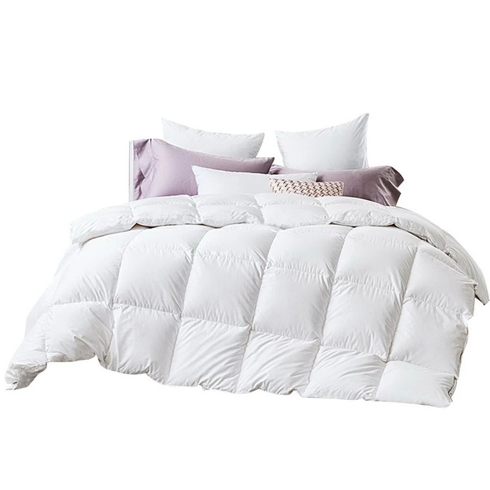 1 Giselle Bedding 700GSM Duck Down Feather Quilt King - King Bed - White, 1 of 8