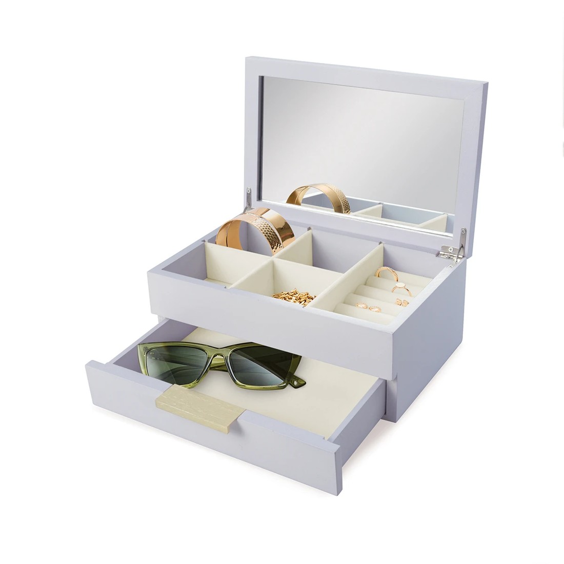 1 2 Tier Lilac Jewellery Box, 1 of 9