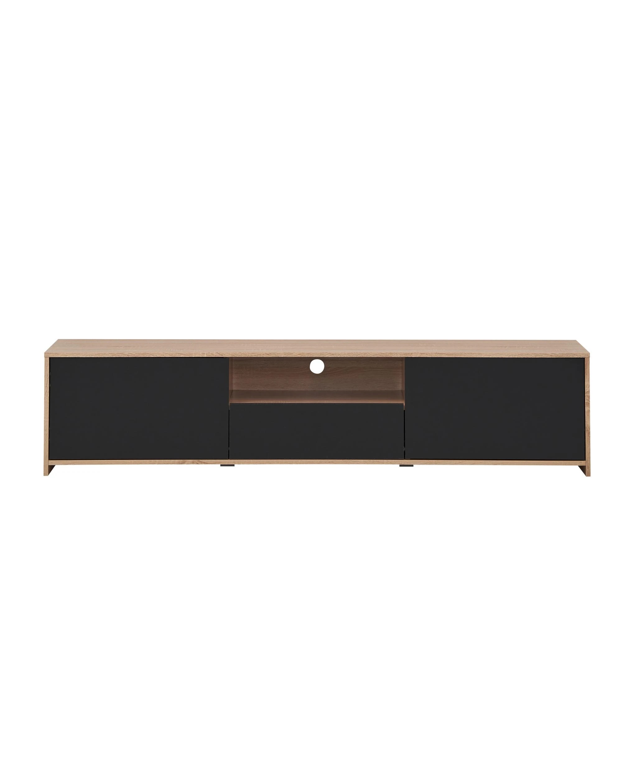 4 Kodu Lesley Entertainment Unit TV Cabinet Lowline TV Stand 180cm 2 Doors 1 Drawer - Natural, 4 of 6