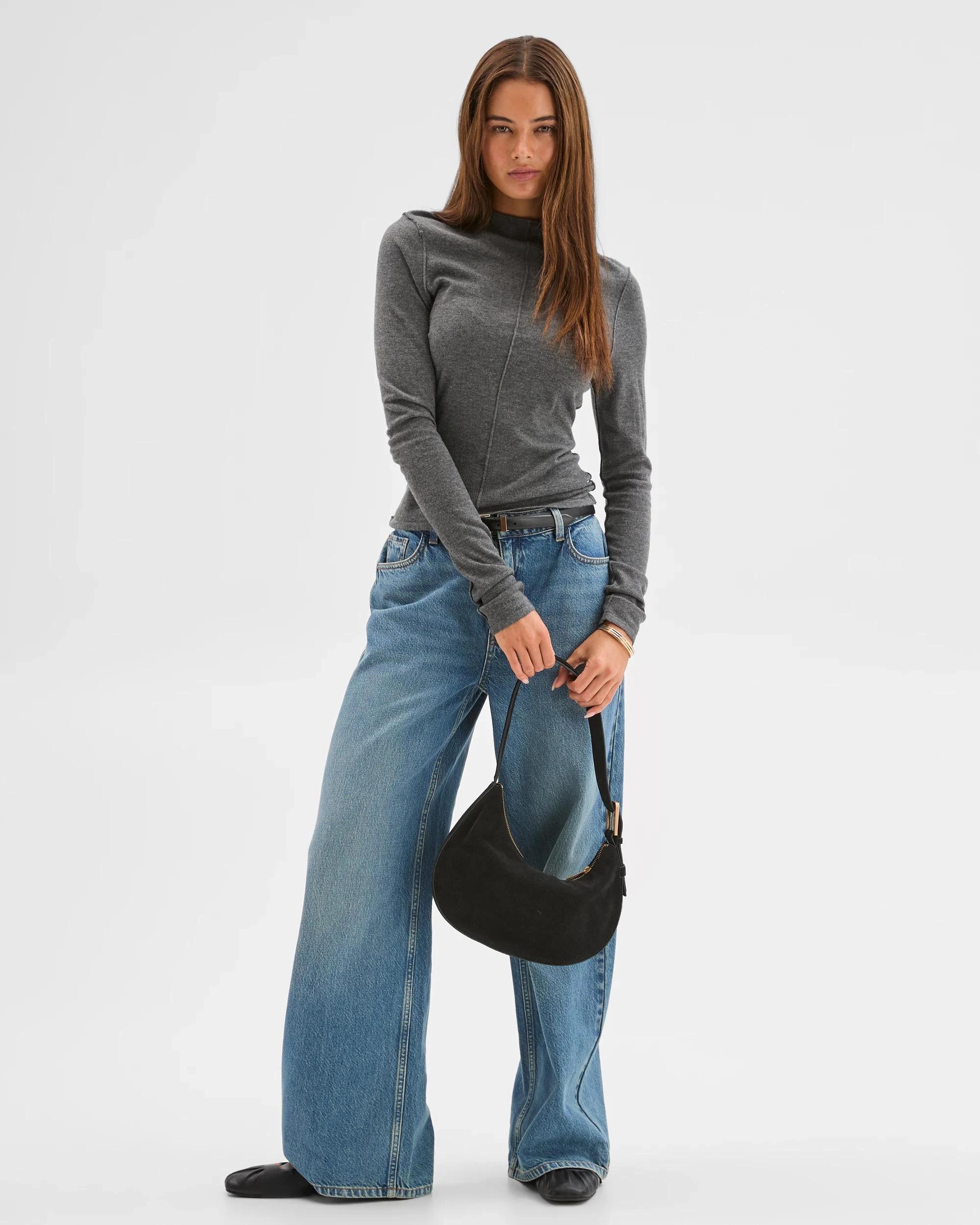 4 Lily Loves Exposed Seam Skivvy Top CHARCOAL MARLE, 4 of 8