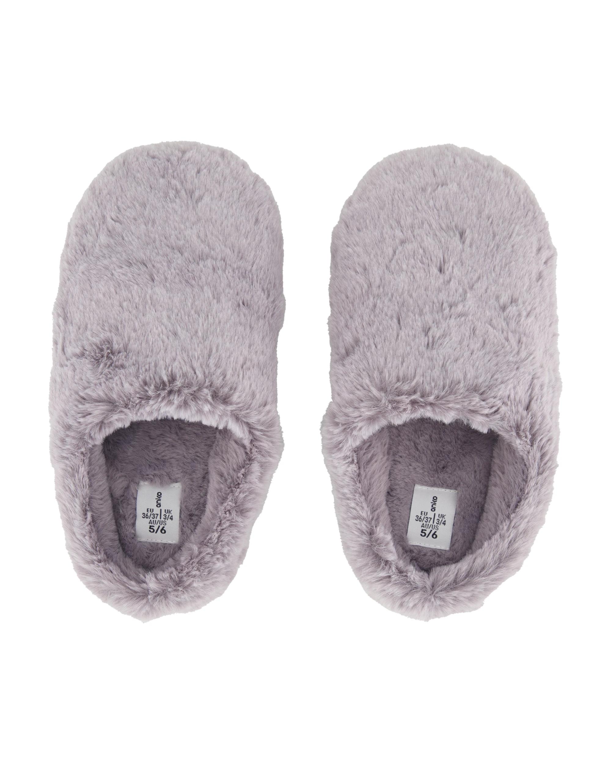 2 Plush Detail Scuffs Grey, 2 of 3