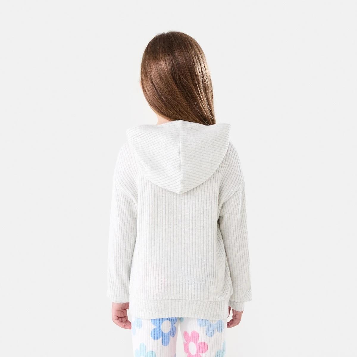 2 Brushed Hooded T-shirt Wht Marle, 2 of 8